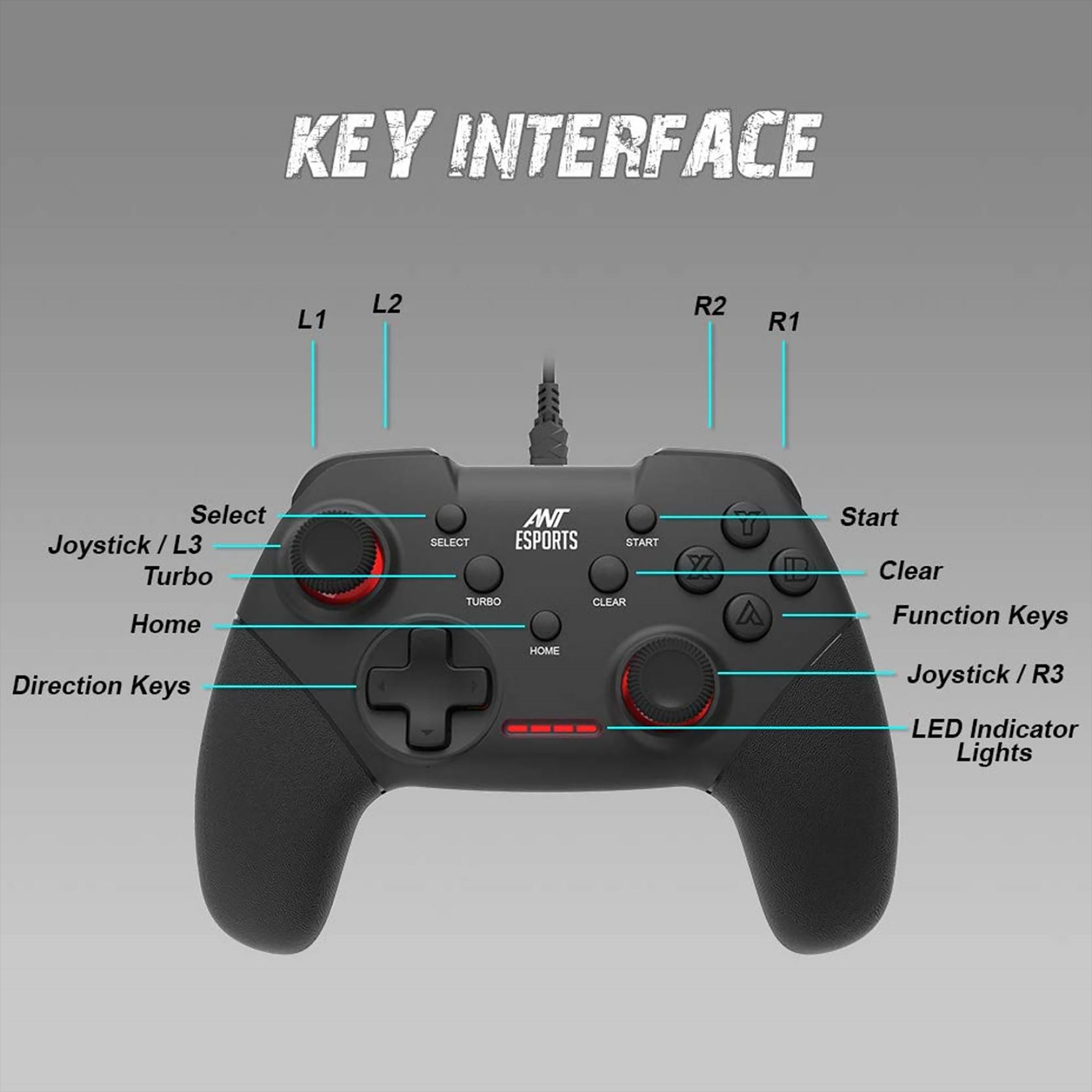 ANT ESPORTS Wired Controller for Android Mobile Phone, Tablet, TV Box, PC, Laptop, Windows 7/8/10 & Play Station 3(PS3) (Vibration Feedback Function, GP100, Black)_6