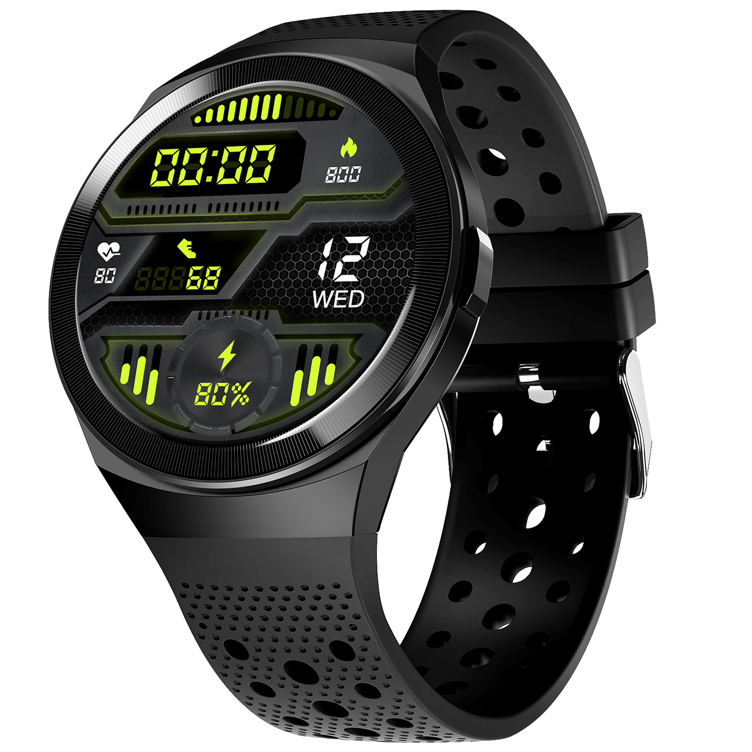 in base Urban Sports Smartwatch (Bluetooth 5.0) (ECG & SPO2 Monitor, IB-1077, Black)_2