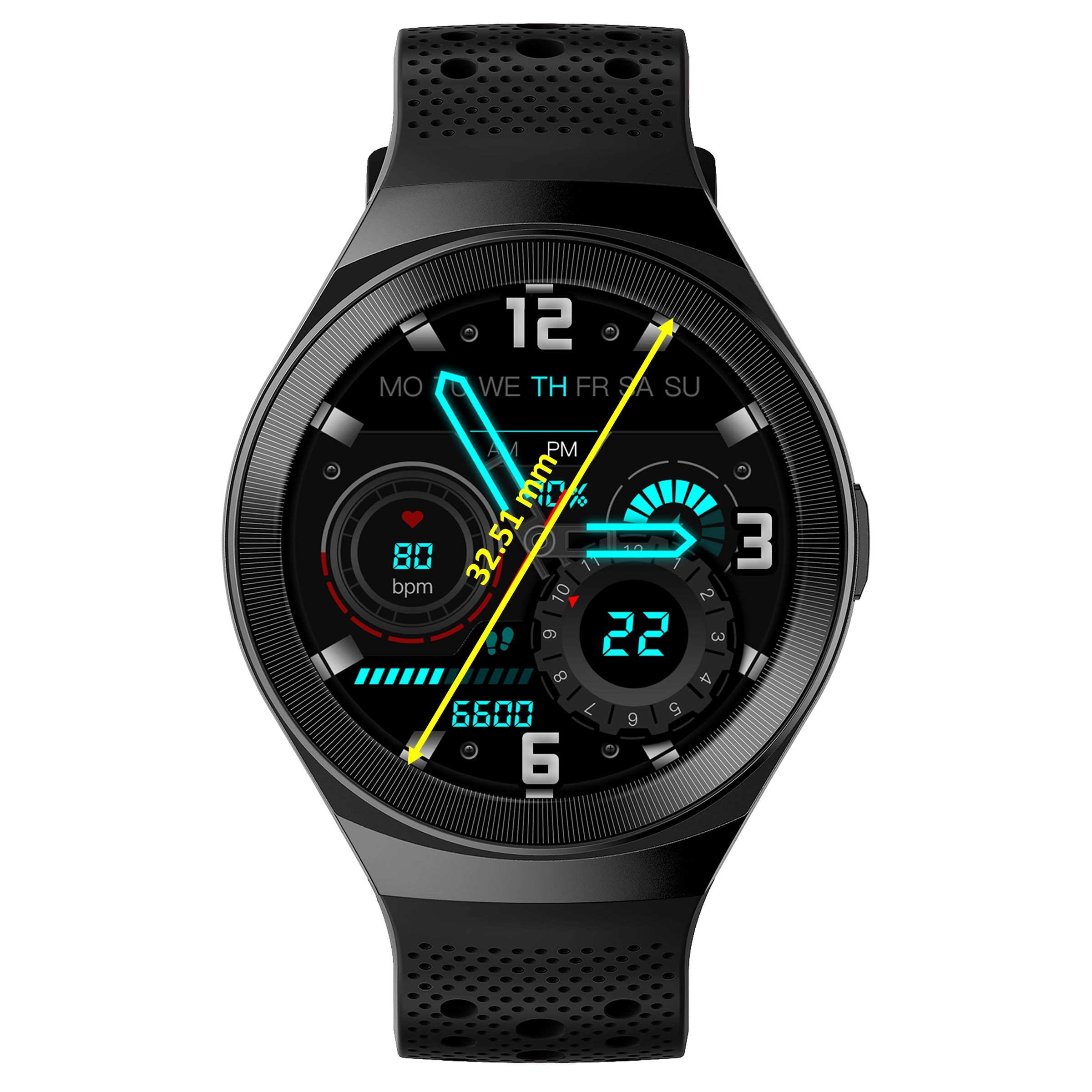 in base Urban Sports Smartwatch (Bluetooth 5.0) (ECG & SPO2 Monitor, IB-1077, Black)_4