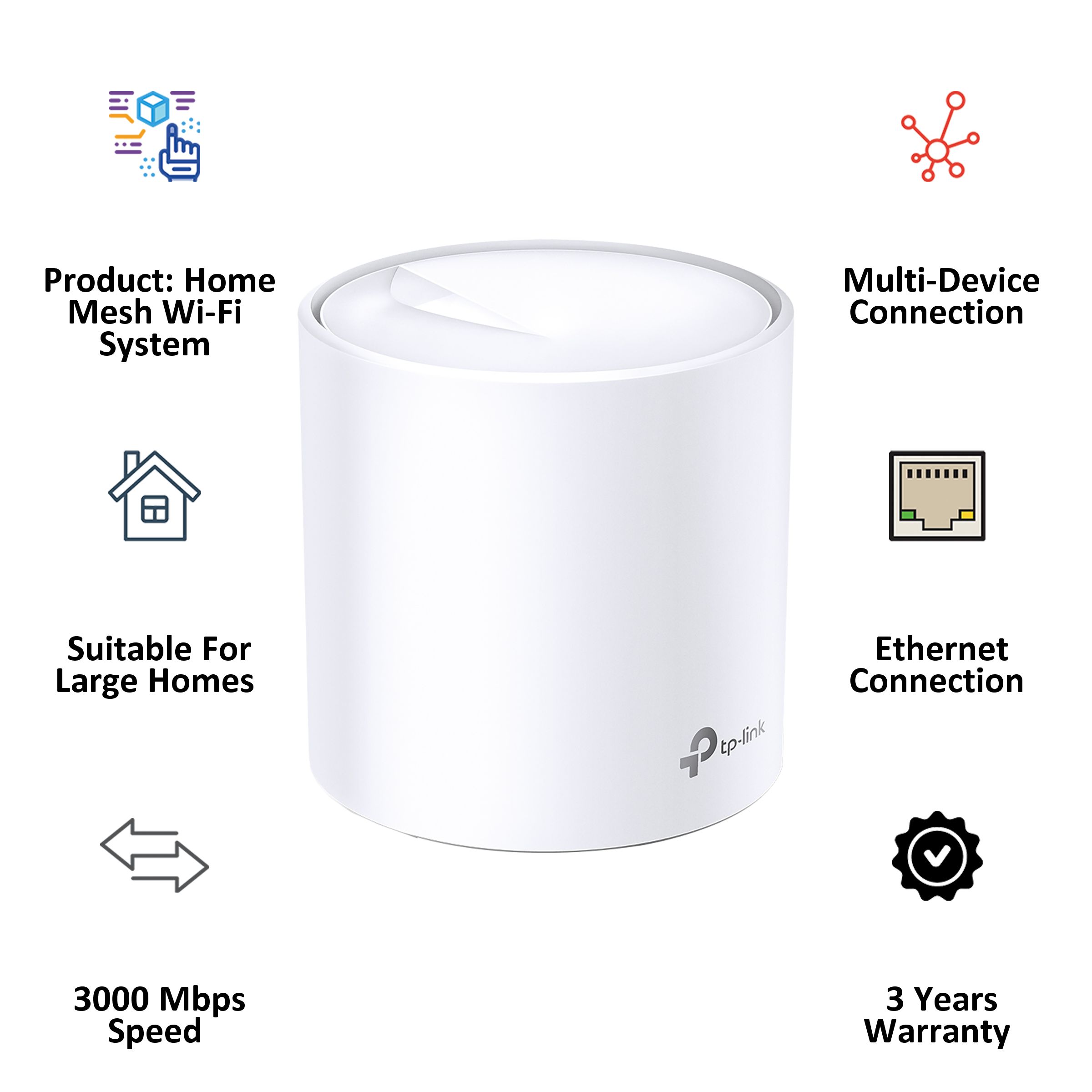 Tp-Link Deco X60 Dual Band Wi-Fi 6 Mesh Router (1 Node, Alexa Supported, Connects Up to 100 Devices, White)_3