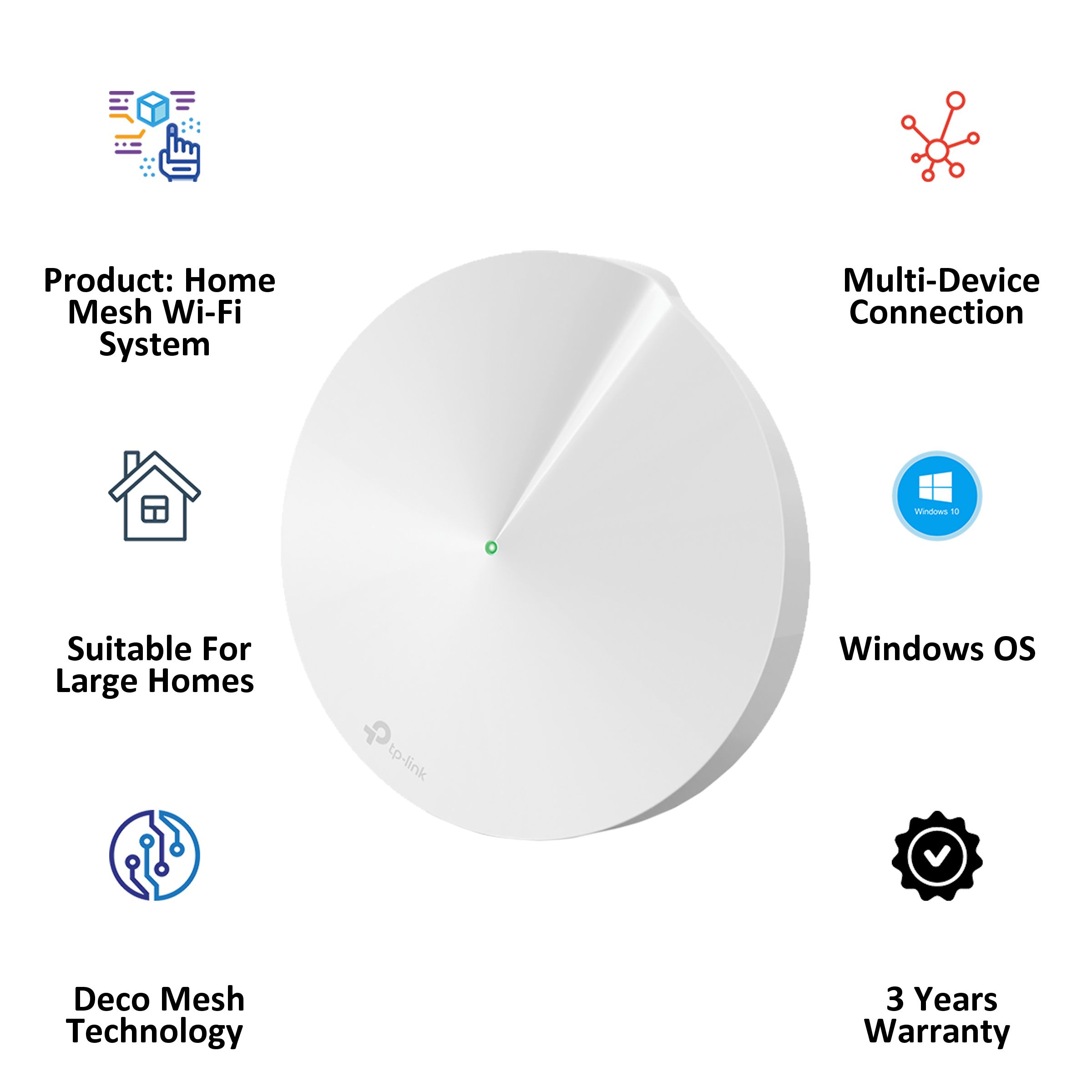 tp-link Deco M5 (1-pack) Dual Band Pack of 1 Wi-Fi Home Mesh System (Deco Mesh Technology, 150502975, White)_4
