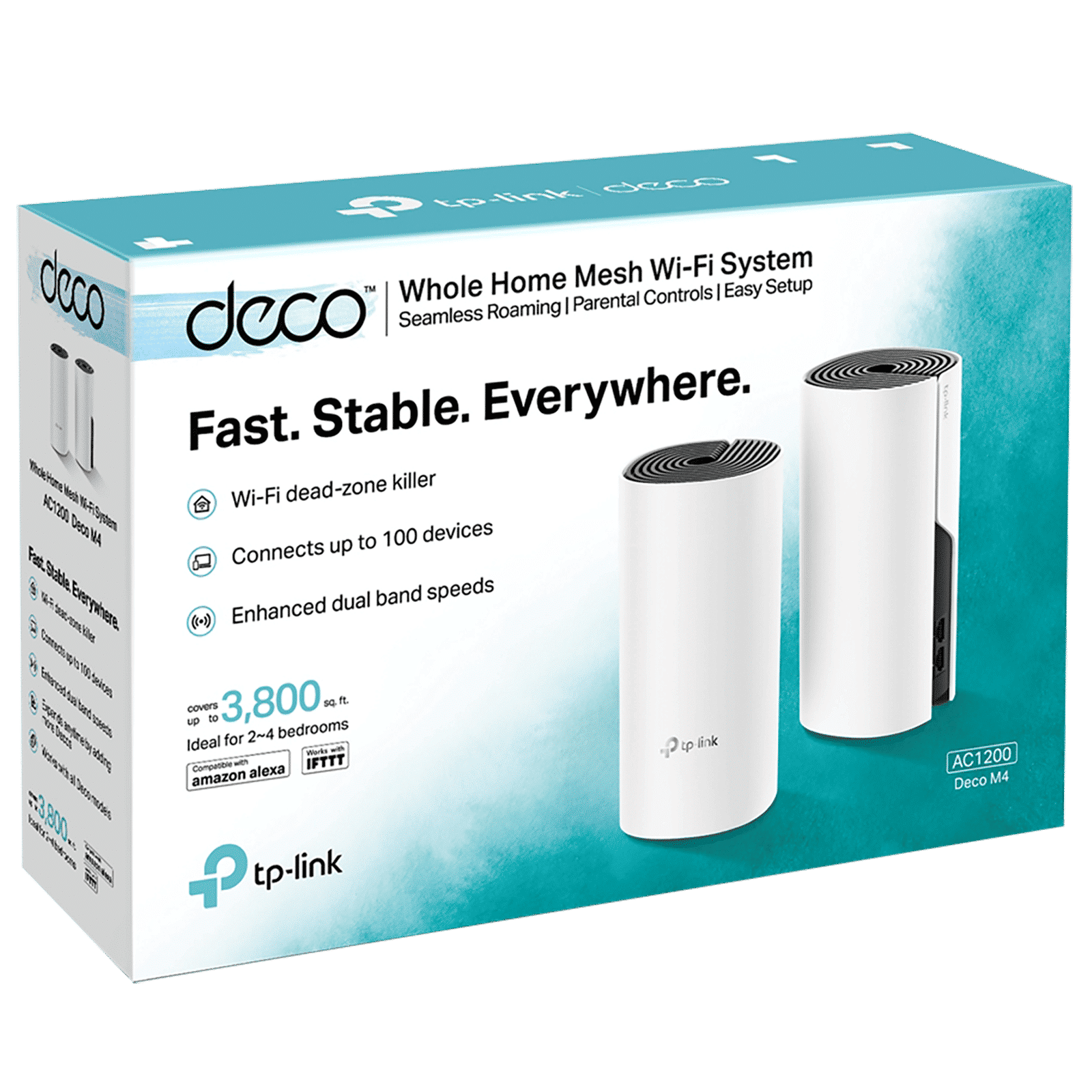 Tp-Link Deco M4 Dual Band Wi-Fi 5 Mesh Router (2 Nodes, Alexa Supported, Connects Up to 100 Devices, White)_5