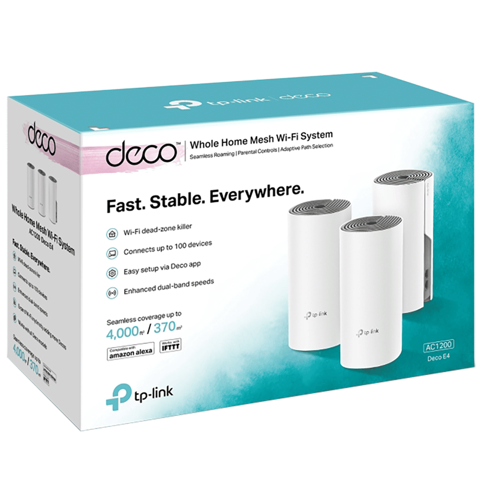 Tp-Link Deco E4 Dual Band Wi-Fi 5 Mesh Router (3 Nodes, Alexa Supported, Connects Up to 100 Devices, White)_5