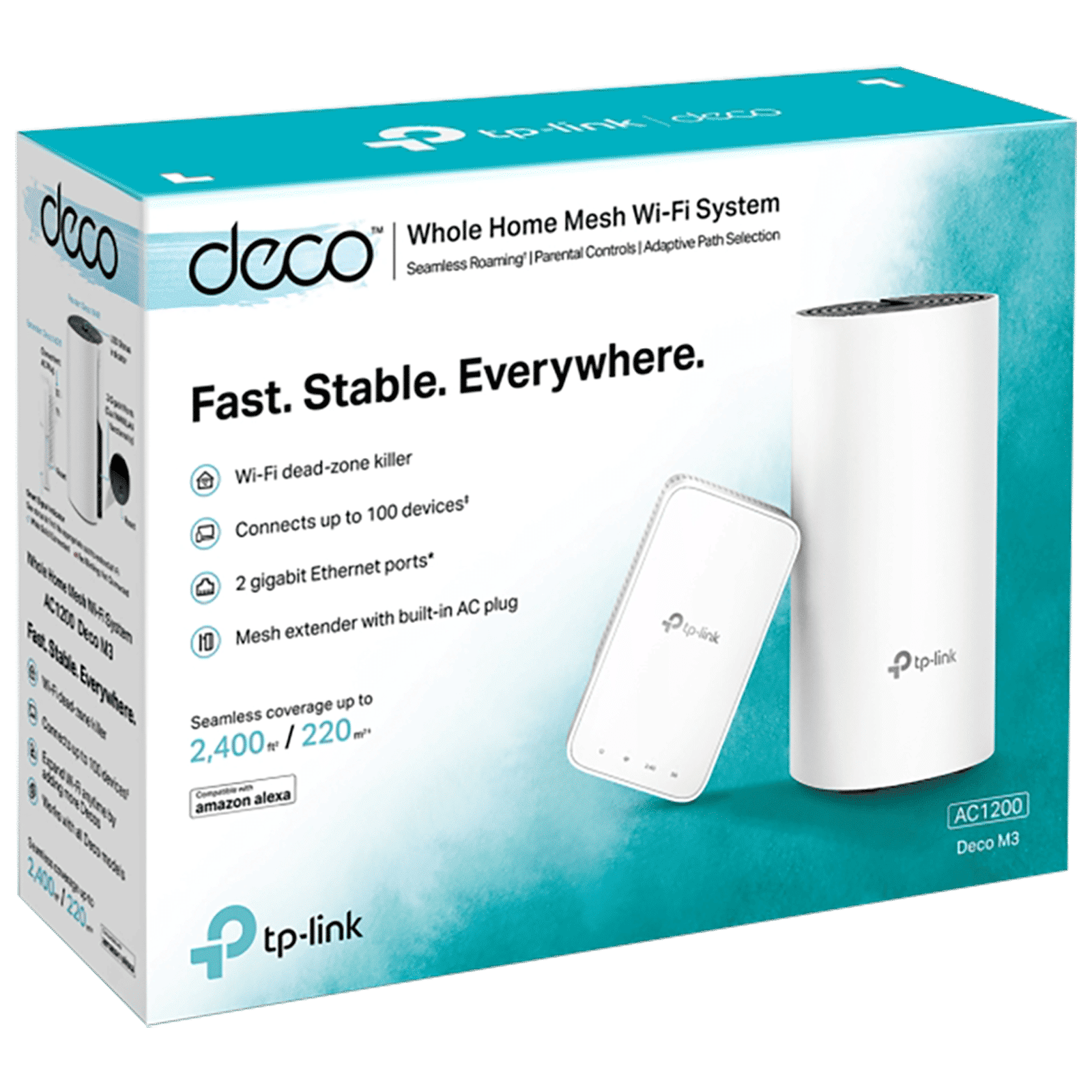 Tp-Link Deco M3 Dual Band Wi-Fi 5 Mesh Router (2 Nodes, Alexa Supported, Connects Up to 100 Devices, White)_5