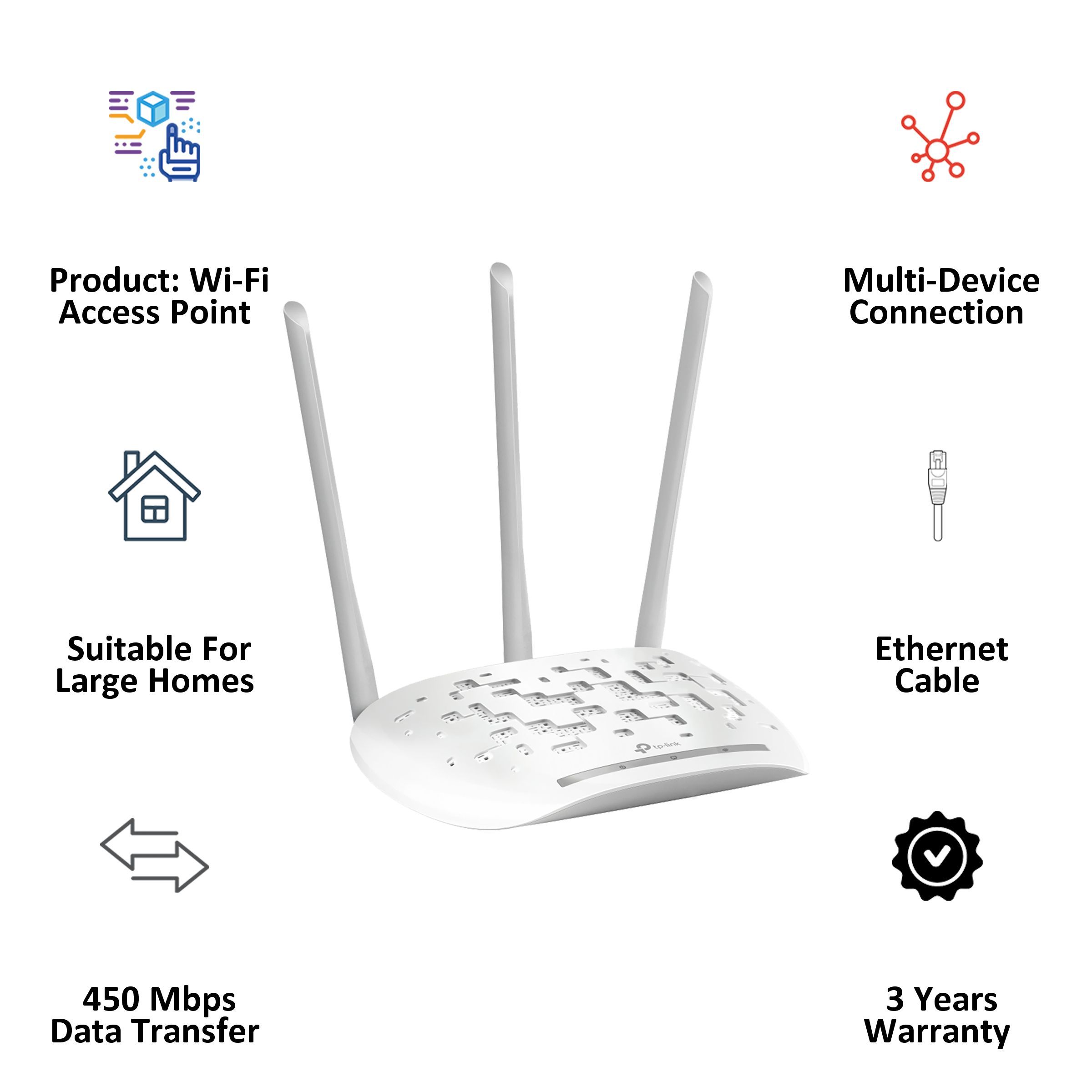 Tp-Link TL-WA901N N450 Single Band Wi-Fi 4 Router (3 Antennas, 3×3 MIMO, White) Tp-Link TL-WA901N N450 Single Band Wi-Fi 4 Router (3 Antennas, 3×3 MIMO, White)_4