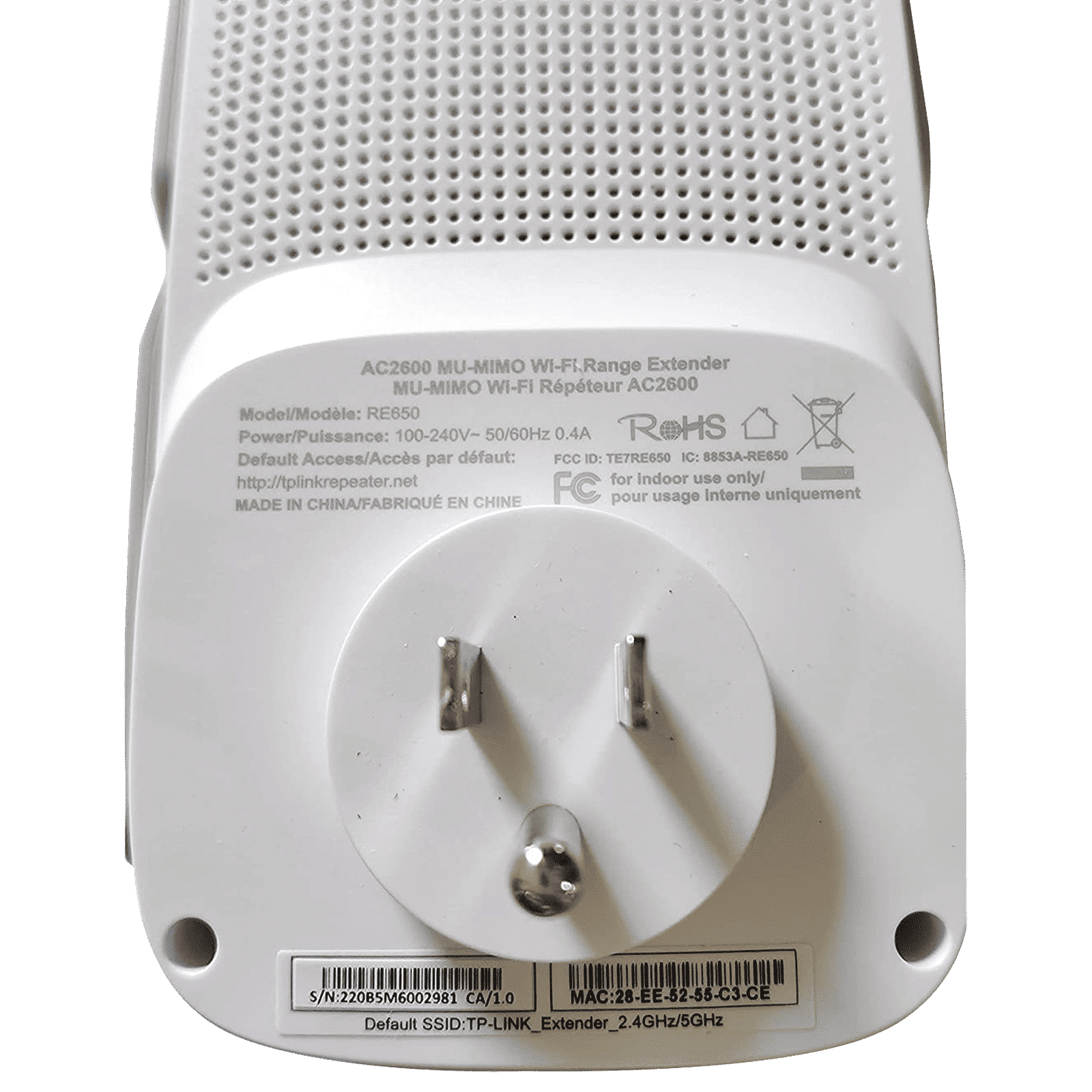 Tp-Link RE650 Dual Band Wi-Fi Range Extender (Upto 1733 Mbps, Wi-Fi 5, 4 Antennas, White) Tp-Link RE650 Dual Band Wi-Fi Range Extender (Upto 1733 Mbps, Wi-Fi 5, 4 Antennas, White)_6