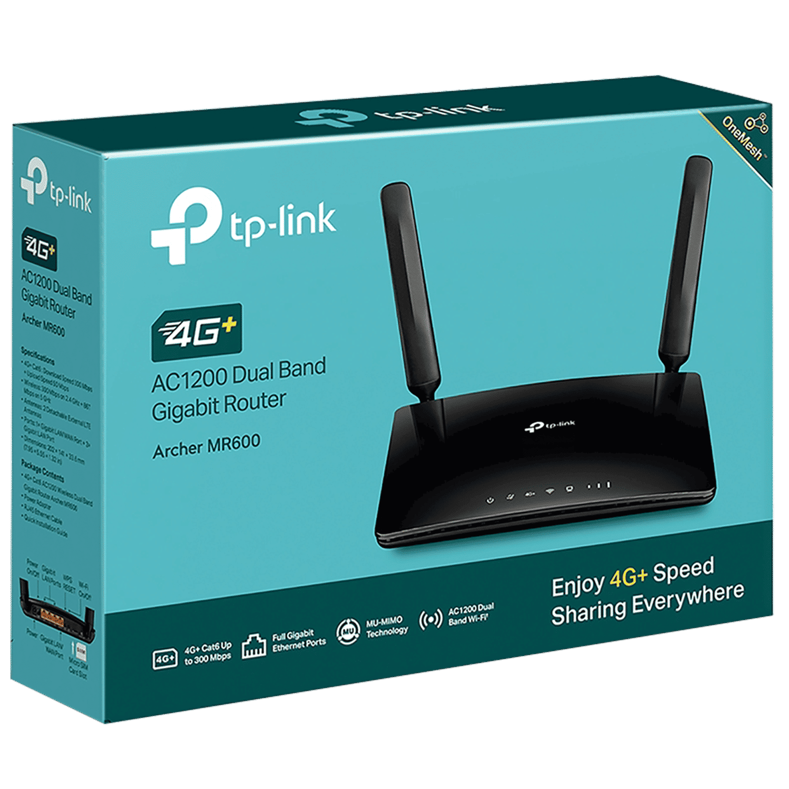 Tp-Link Archer MR600 V2 AC1200 Dual Band Wi-Fi 5 Router (2 Antennas, 4 LAN Ports, MU?MIMO, SU?MIMO, Black) Tp-Link Archer MR600 V2 AC1200 Dual Band Wi-Fi 5 Router (2 Antennas, 4 LAN Ports, MU?MIMO, SU?MIMO, Black)_5