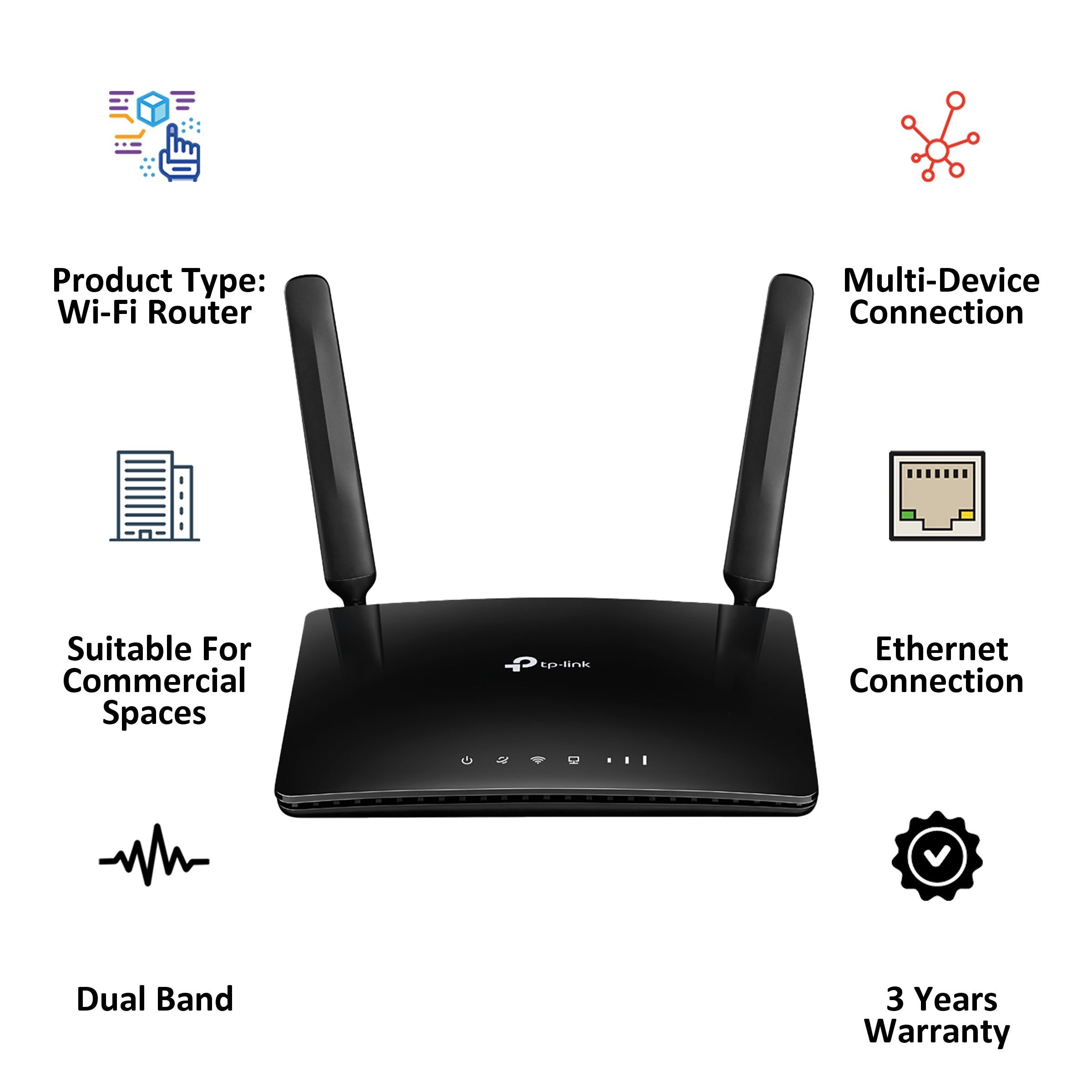 tp-link Archer MR400 V4 AC1200 Dual Band 150 Mbps Wi-Fi Router (2 Antennas, 4 LAN Ports, Cutting-Edge 4G Network, 1756500022, Black)_4