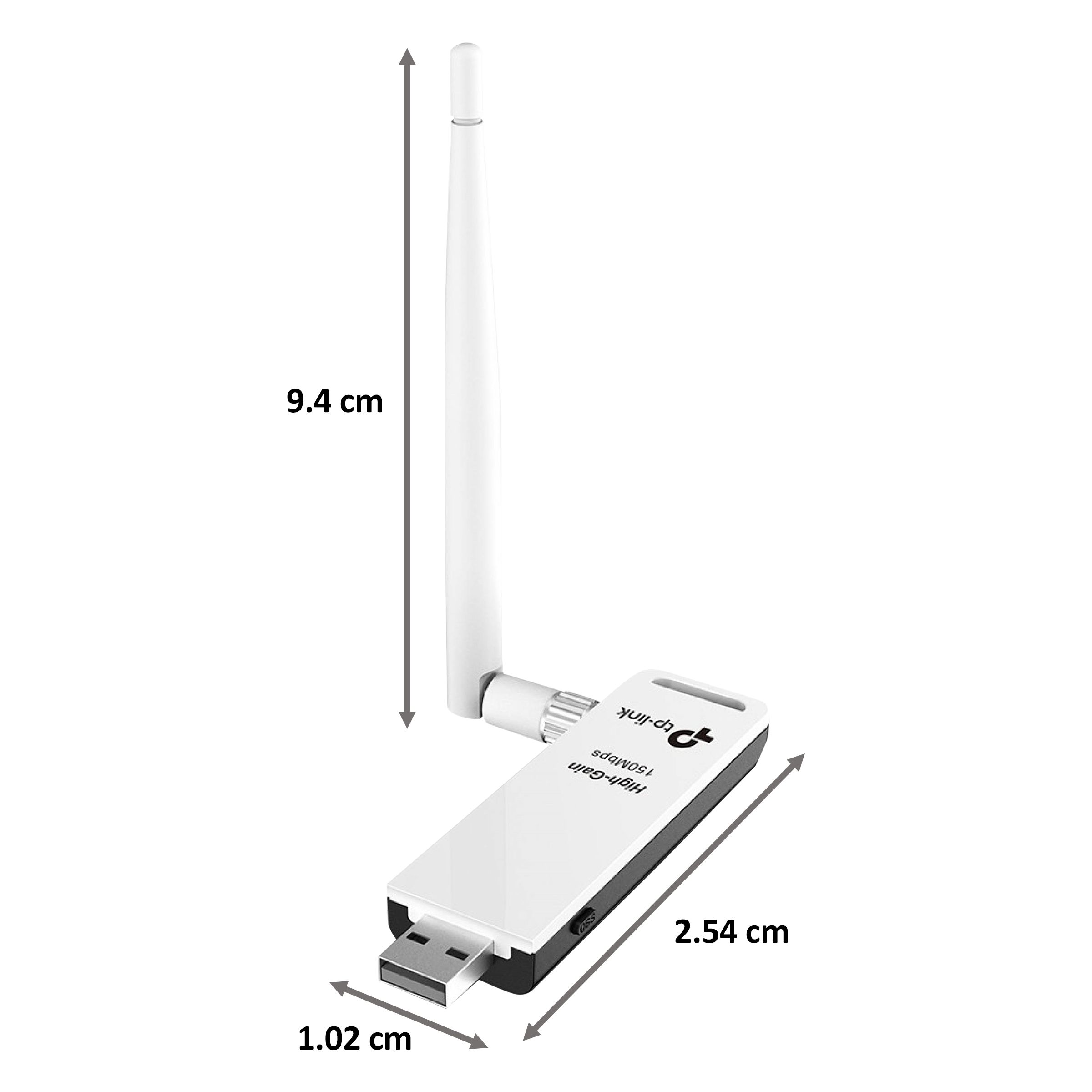 tp-link TL-WN722N (EU) V3 Single Band Network Adapter (1 Antennas, Wireless Security Encryption, 152502330, White)_2