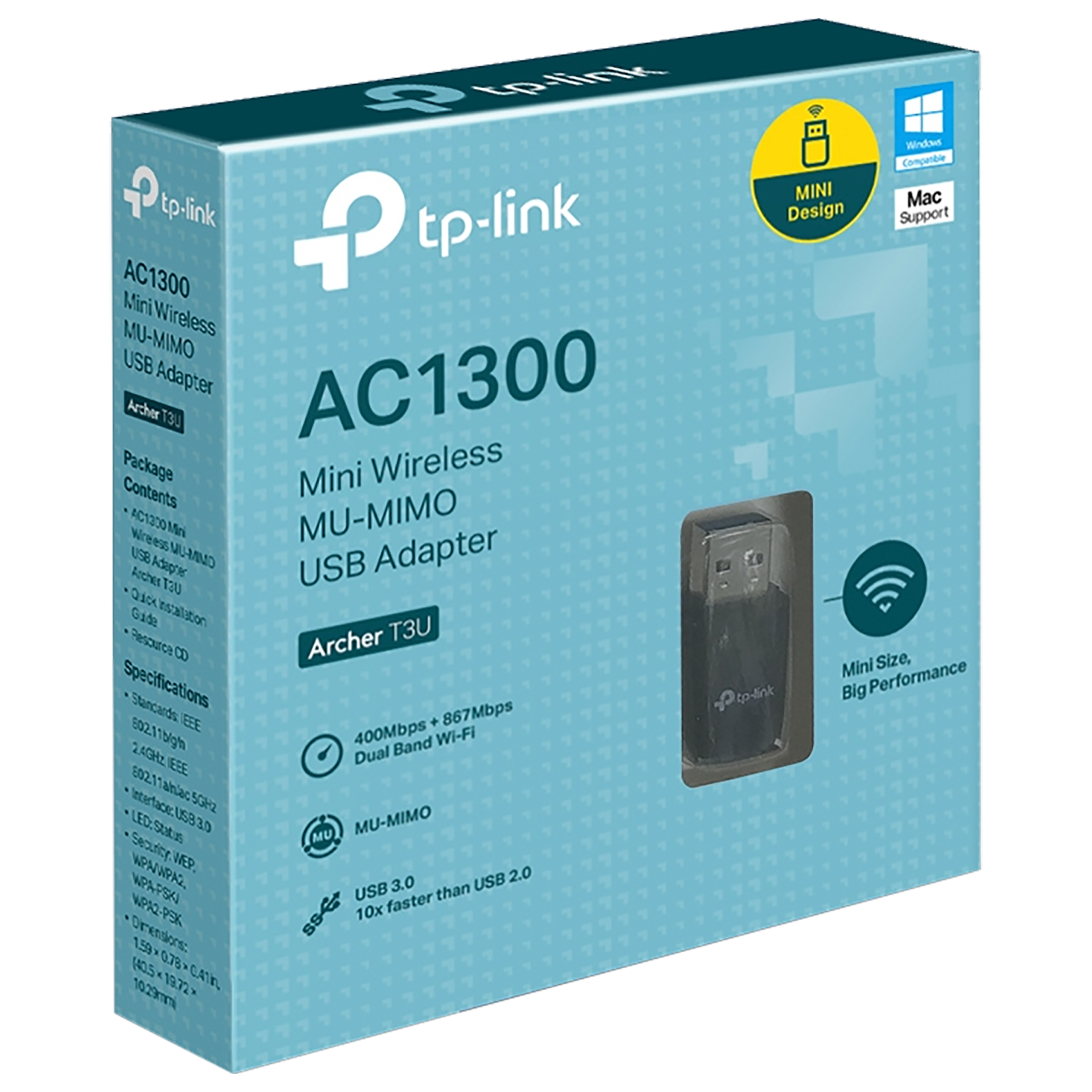 Tp-Link Archer T3U Dual Band Network Adapter (1 Antenna, MU-MIMO, Miniature Design, Black) Tp-Link Archer T3U Dual Band Network Adapter (1 Antenna, MU-MIMO, Miniature Design, Black)_4