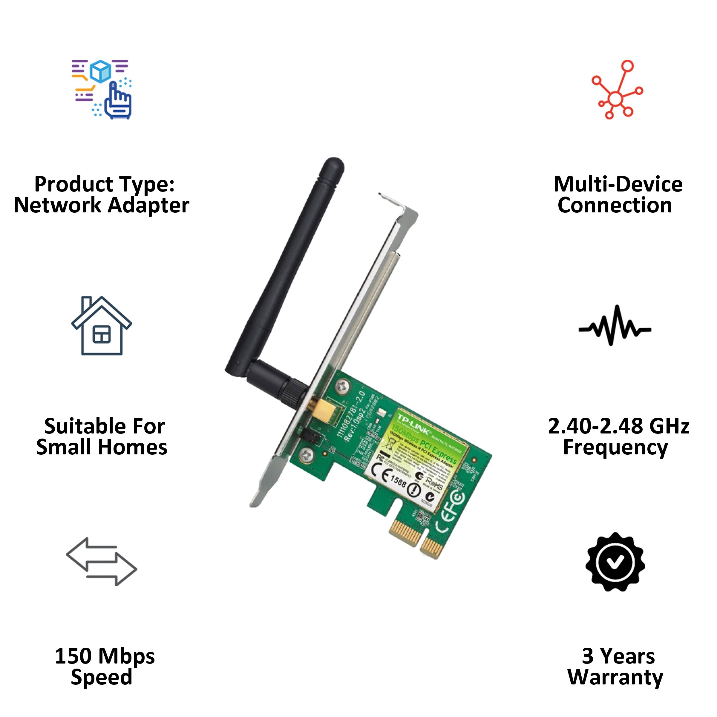 tp-link TL-WN781ND Single Band Network Adapter (1 Antennas, Detachable Antenna, 152502326, Black) tp-link TL-WN781ND Single Band Network Adapter (1 Antennas, Detachable Antenna, 152502326, Black)_3