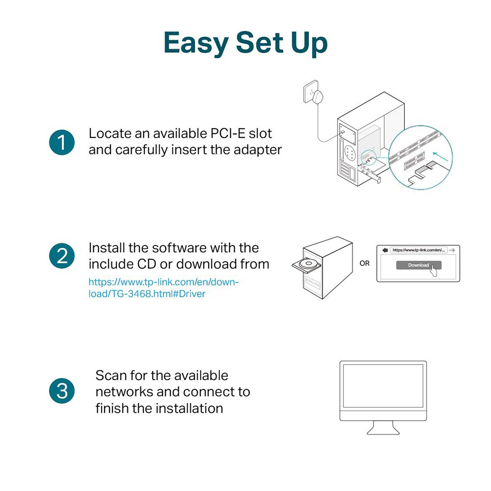 Tp-Link TG-3468 V3 Network Adapter (1 LAN Port, Wake-On-LAN Technology, 32-bit PCIe interface, Green) Tp-Link TG-3468 V3 Network Adapter (1 LAN Port, Wake-On-LAN Technology, 32-bit PCIe interface, Green)_4