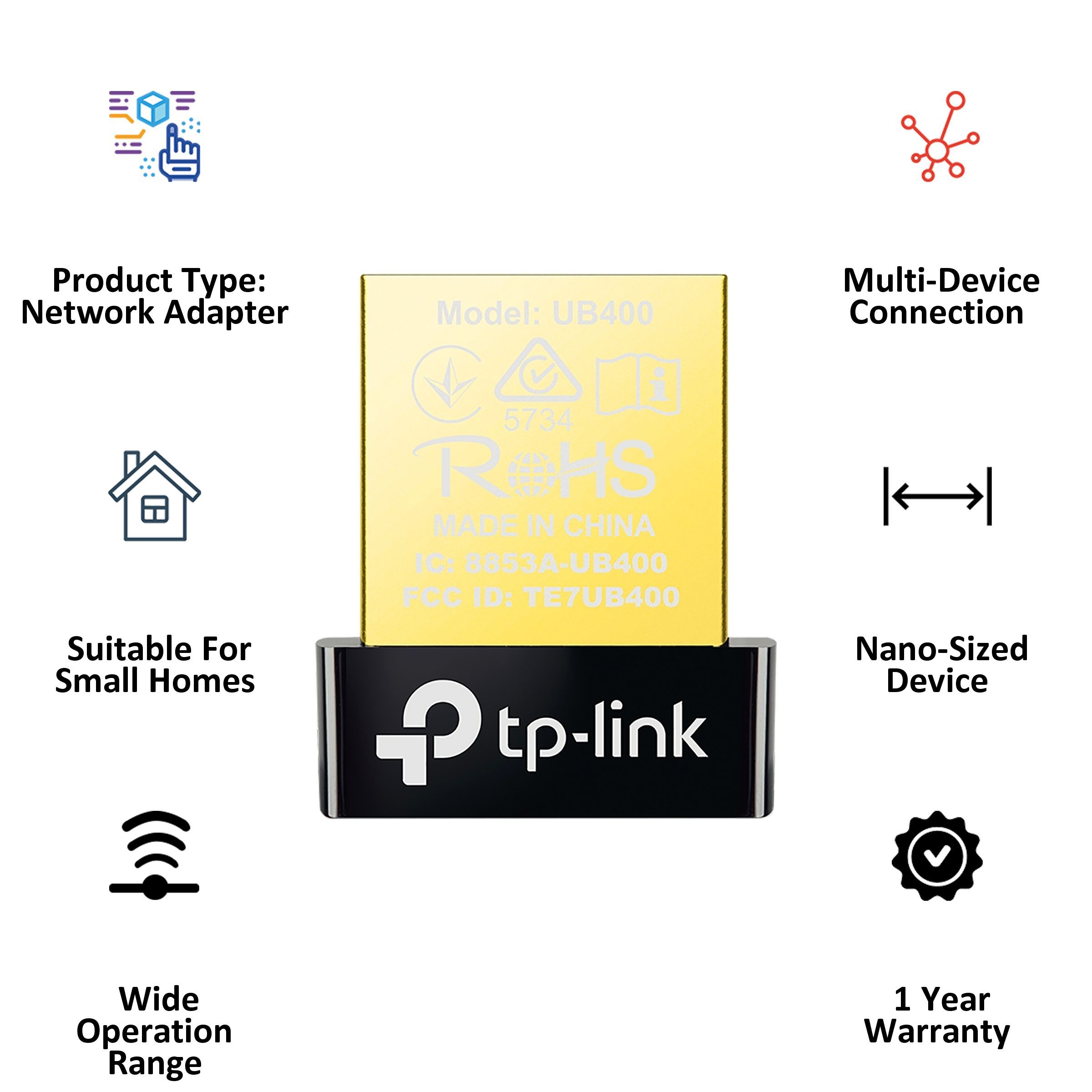 tp-link UB400 Network Adapter (Nano-Sized, 152502278, Black)_3