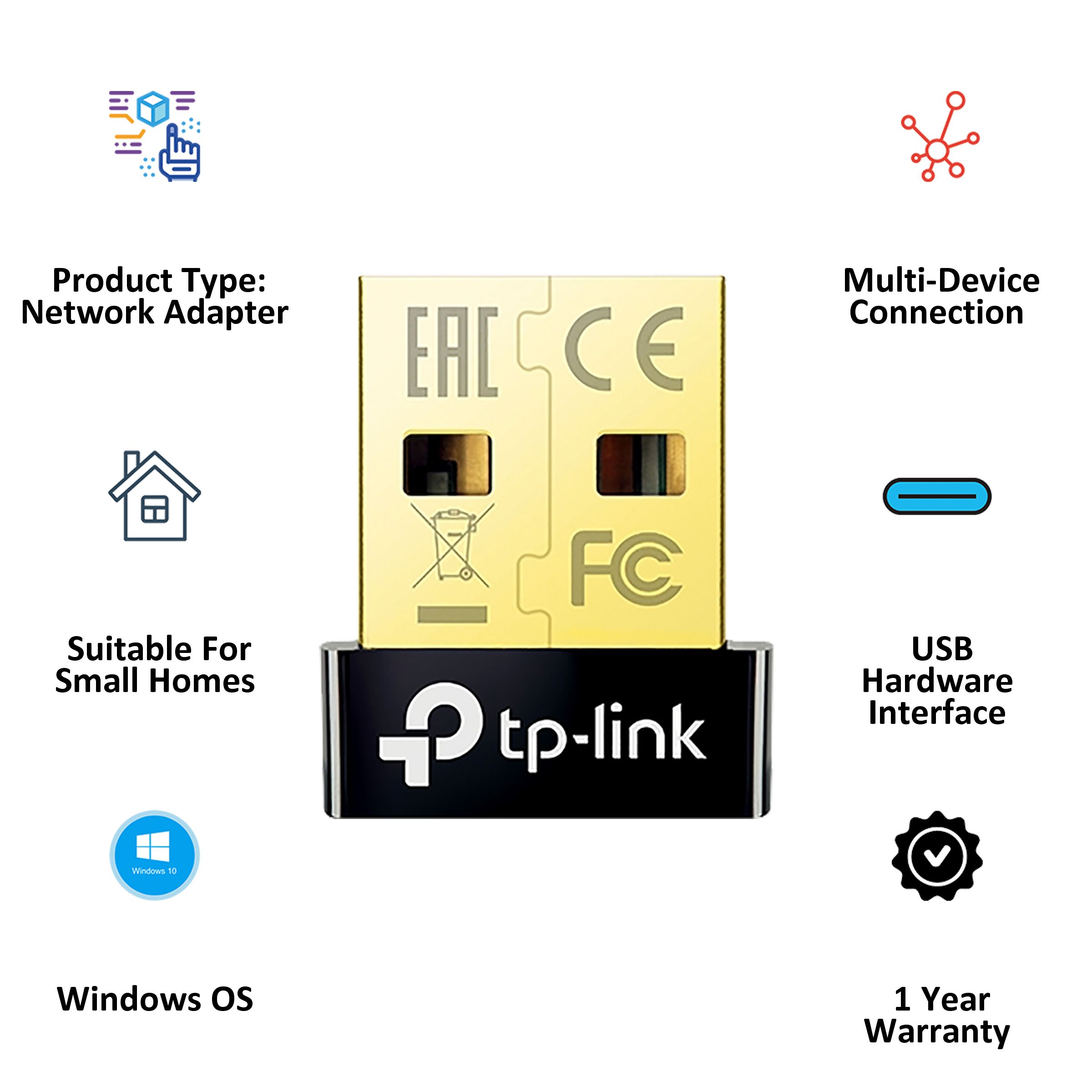 Tp-Link UB4A Network Adapter (BT V4.0, Nano sized, Black)_3