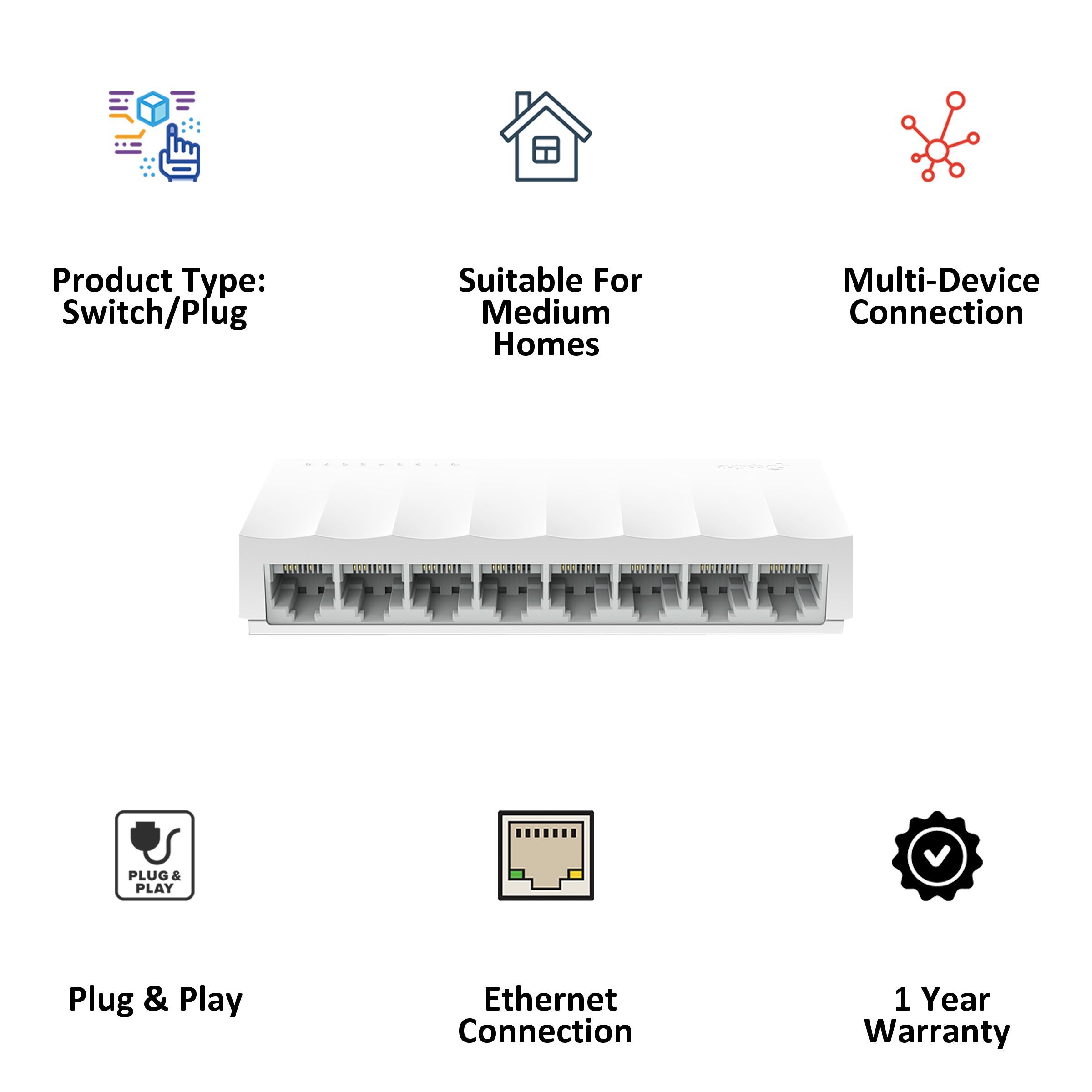 tp-link LS1008 Switch/Plug (Green Ethernet Technology, 1730502151, White)_3