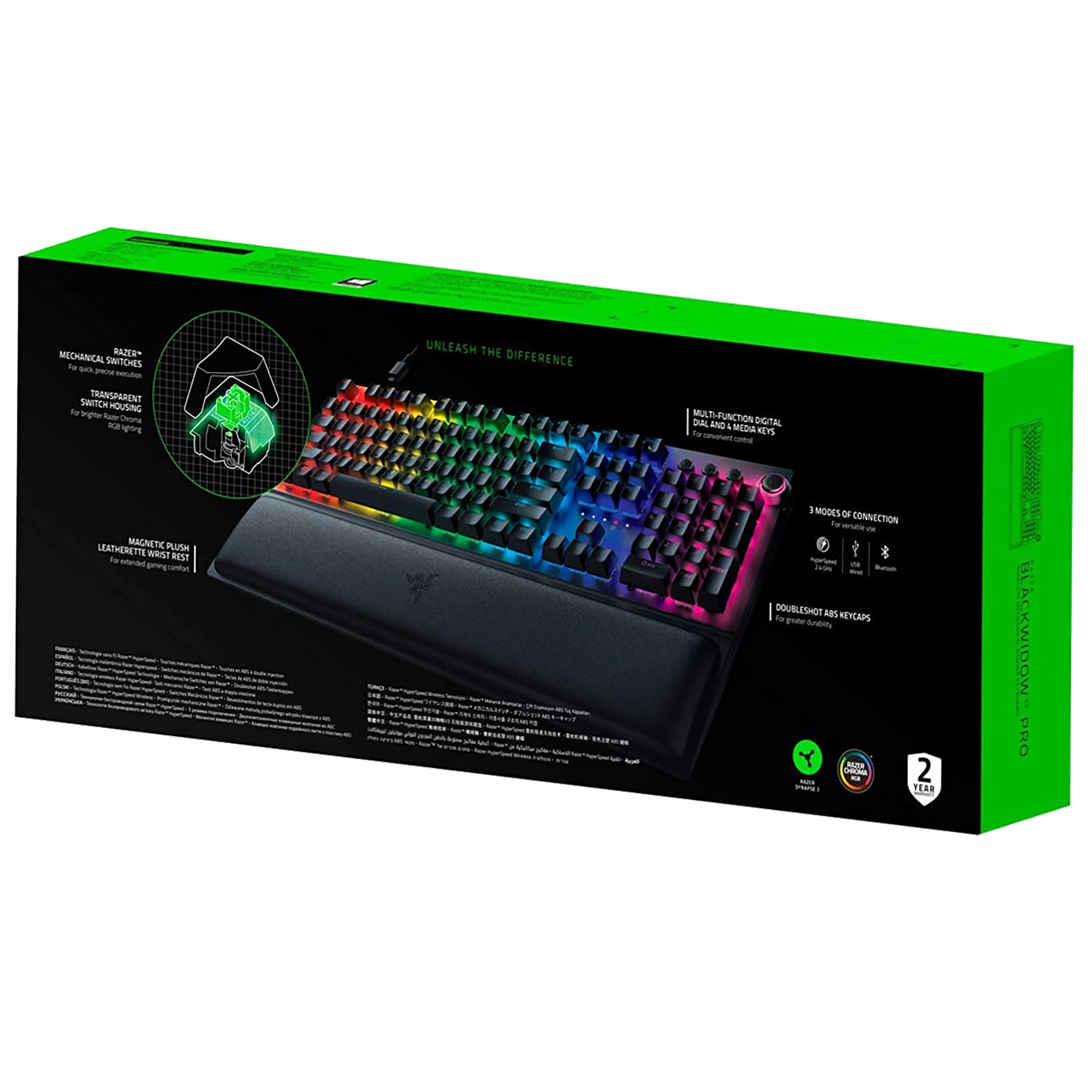 RAZER BlackWidow V3 Pro Wireless Gaming Keyboard (Yellow Mechanical Switch, RZ03-03531700-R3M1, Black) RAZER BlackWidow V3 Pro Wireless Gaming Keyboard (Yellow Mechanical Switch, RZ03-03531700-R3M1, Black)_9