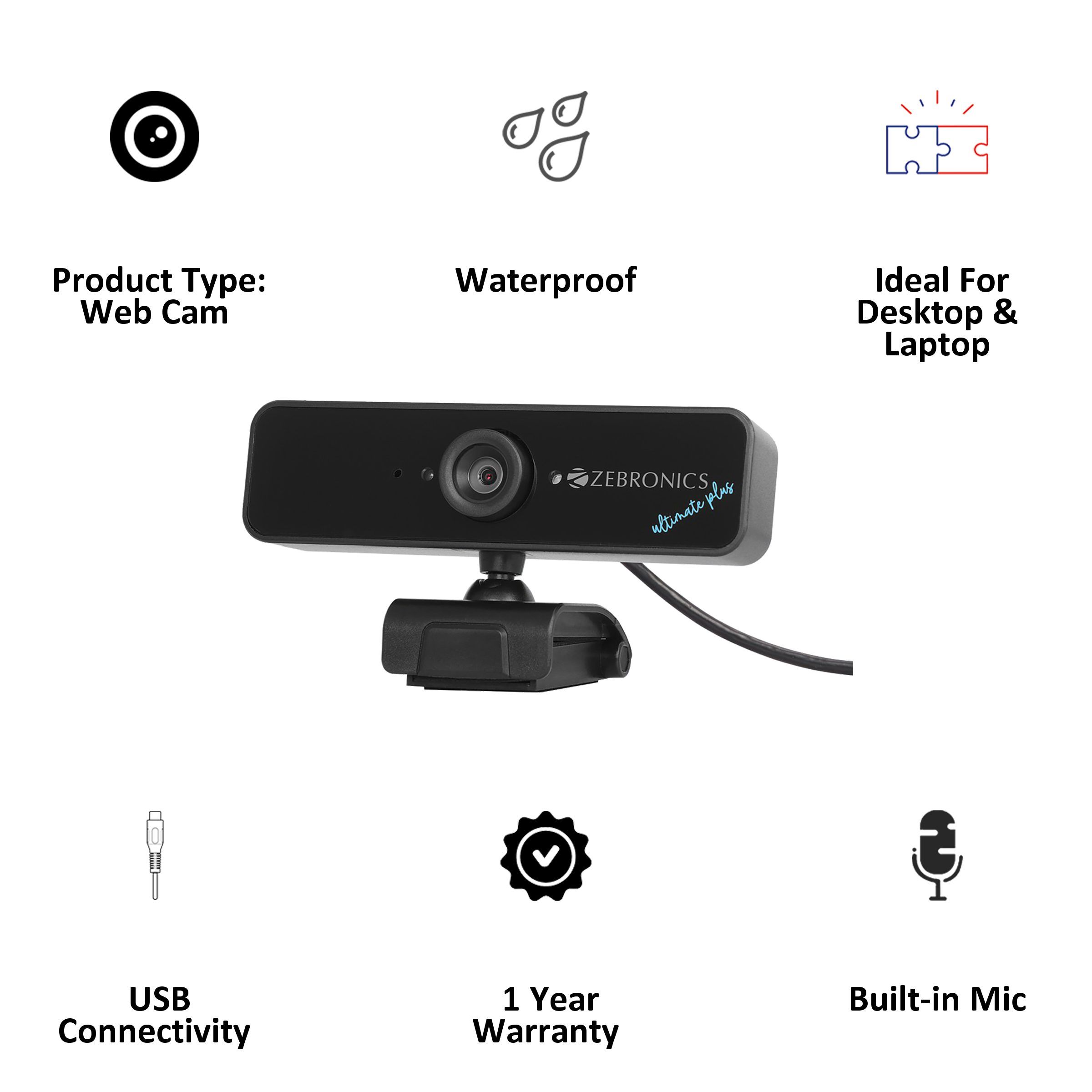 ZEBRONICS USB Web Cam (Night Vision, ZEB-Ultimate Plus, Black)_3