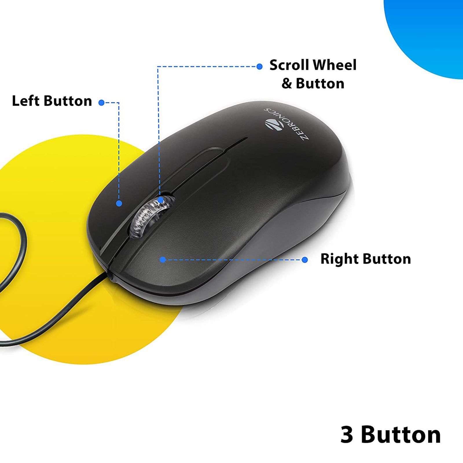 Zebronics USB Optical Mouse (High Precision, ZEB-Sprint, Black)_6