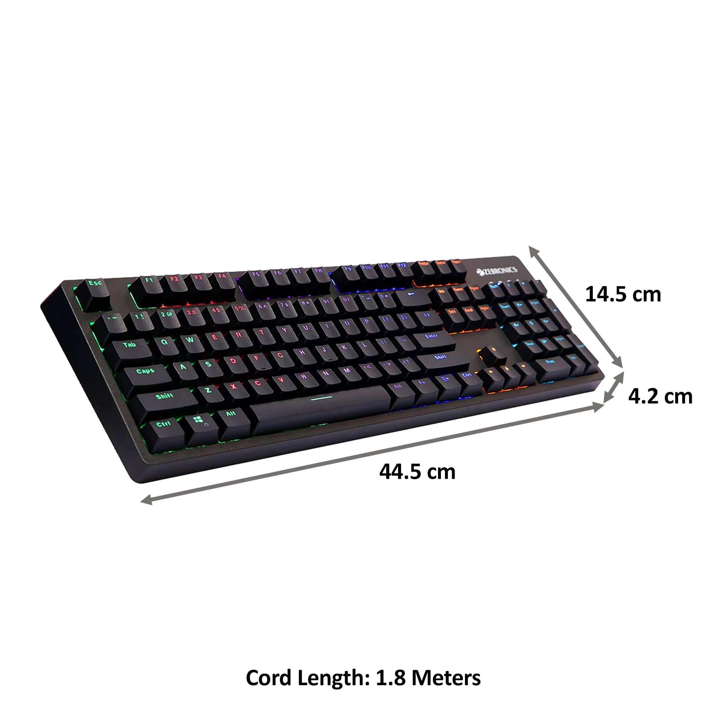 ZEBRONICS Max Plus V2 Wired Gaming Keyboard with Integrated Multimedia Keys (5 LED Speed Modes, Black)_2