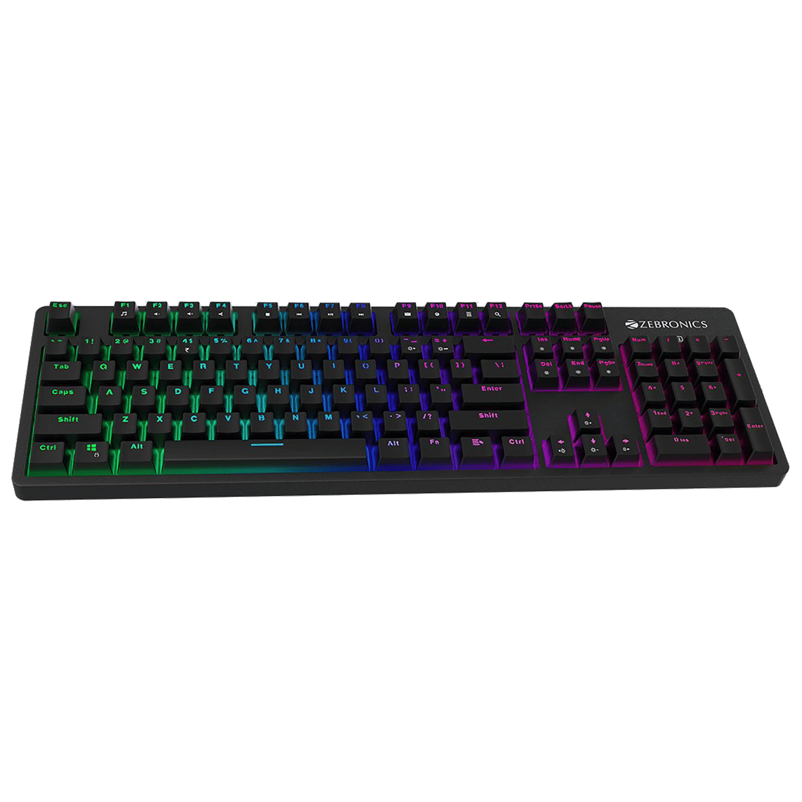 ZEBRONICS Max Plus V2 Wired Gaming Keyboard with Integrated Multimedia Keys (5 LED Speed Modes, Black)_1
