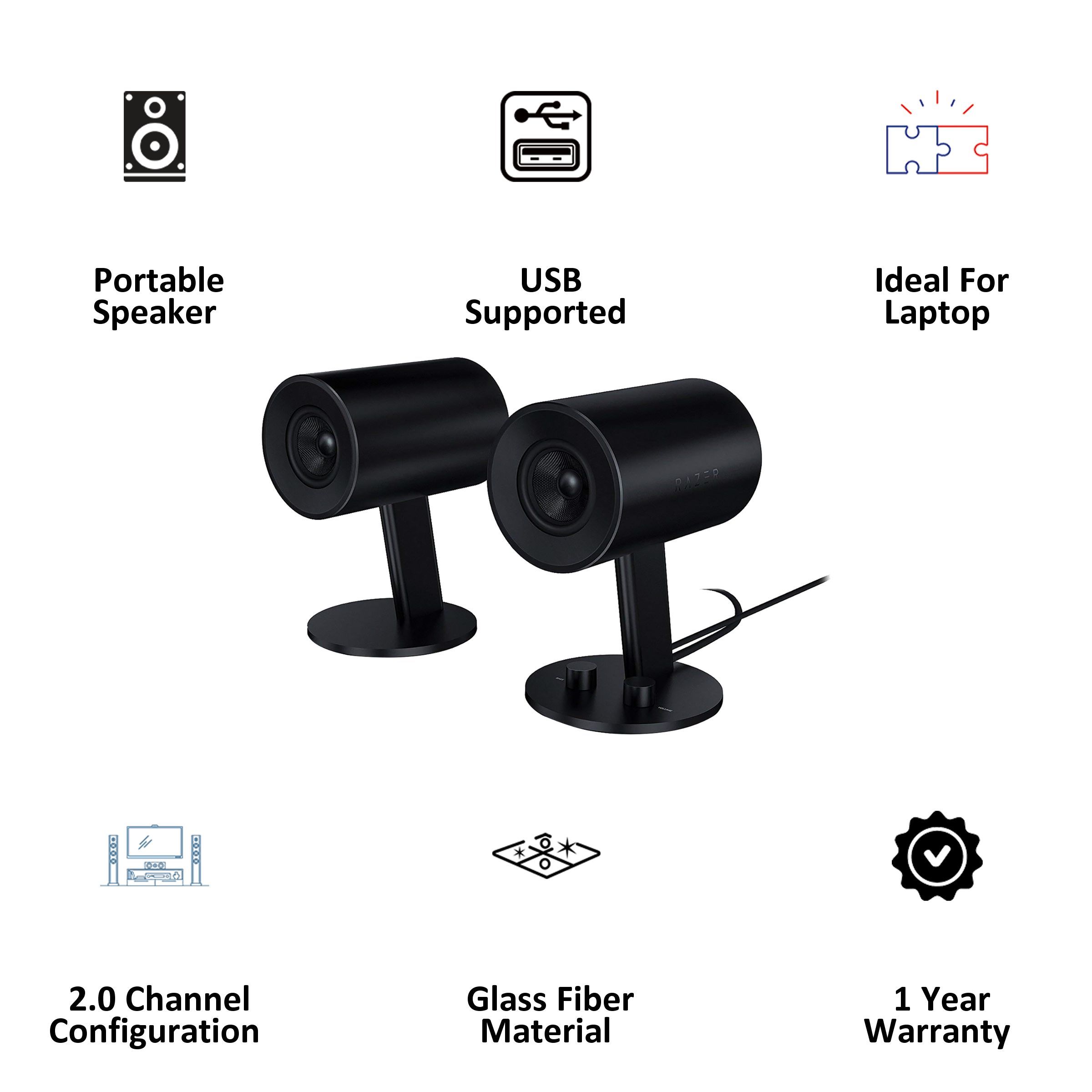 RAZER Nommo Chroma 2.0 Channel Portable Speaker (Automatic Gain Control, RZ05-02460100-R3G1, Black)_3