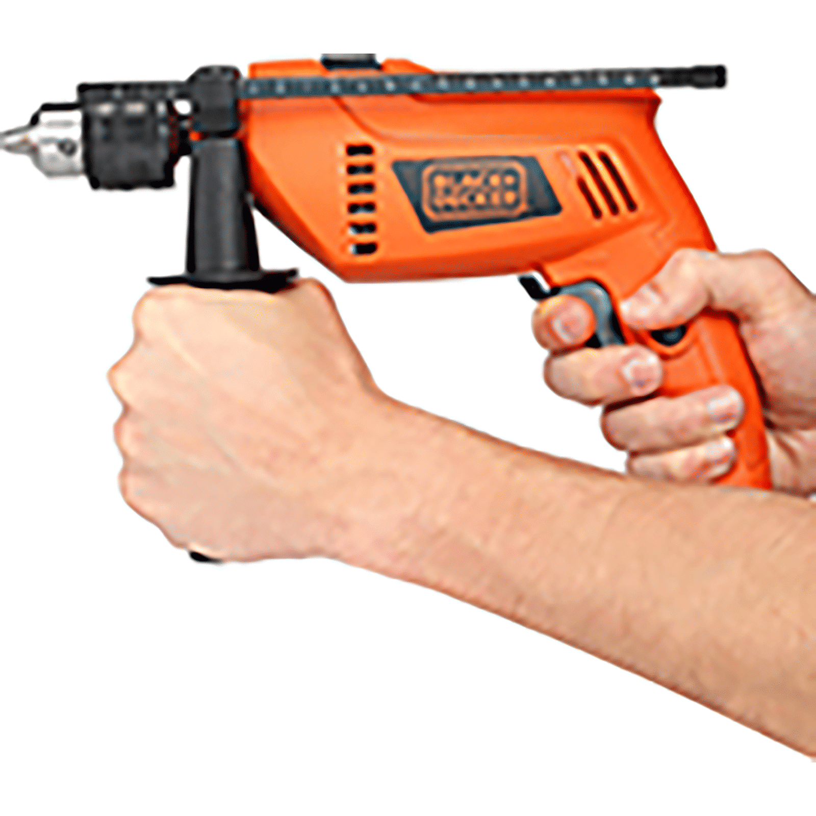 BLACK+DECKER HD555-IN 550 W Hammer Drill (Lock-On Switch, Orange)_10