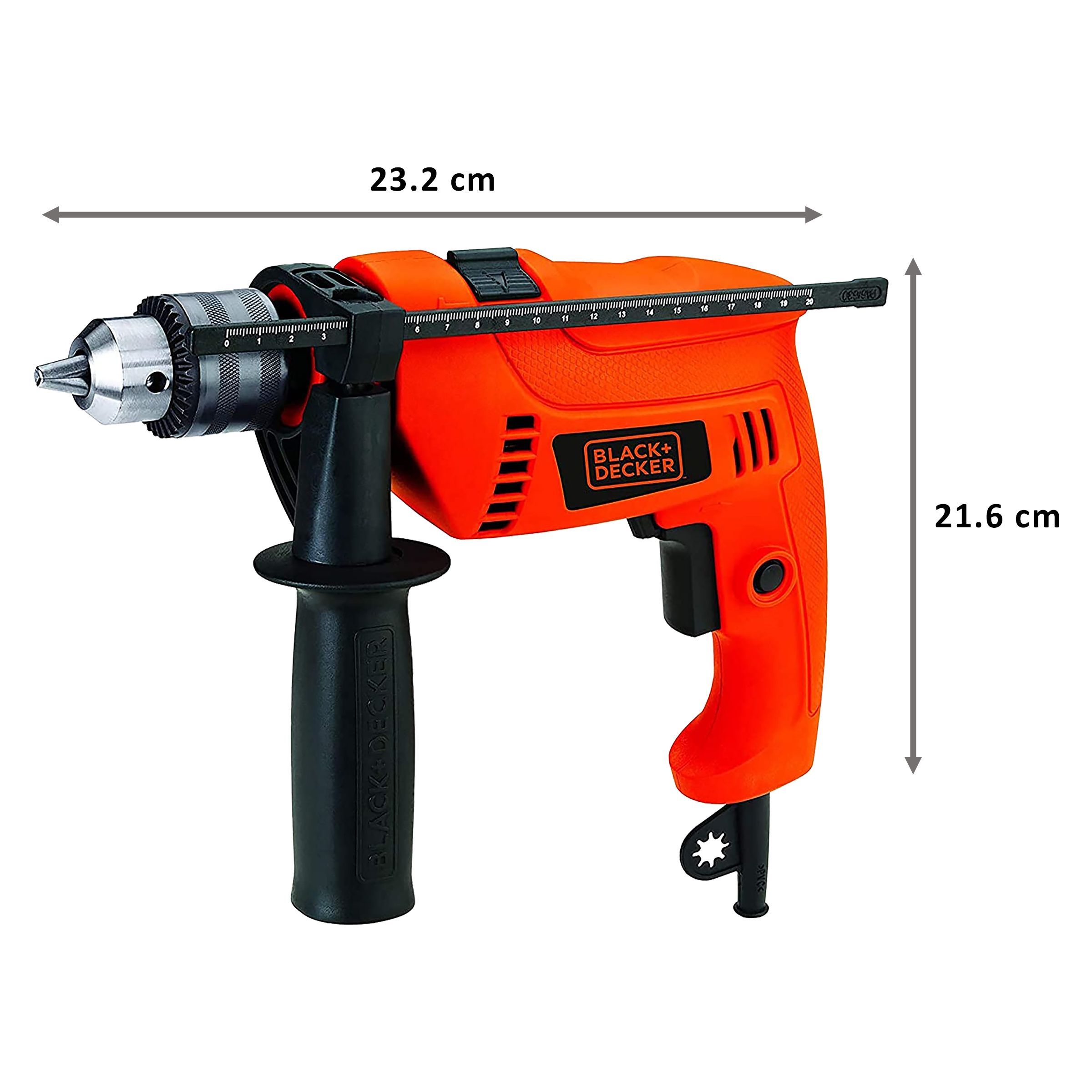 BLACK+DECKER HD555-IN 550 W Hammer Drill (Lock-On Switch, Orange)_2