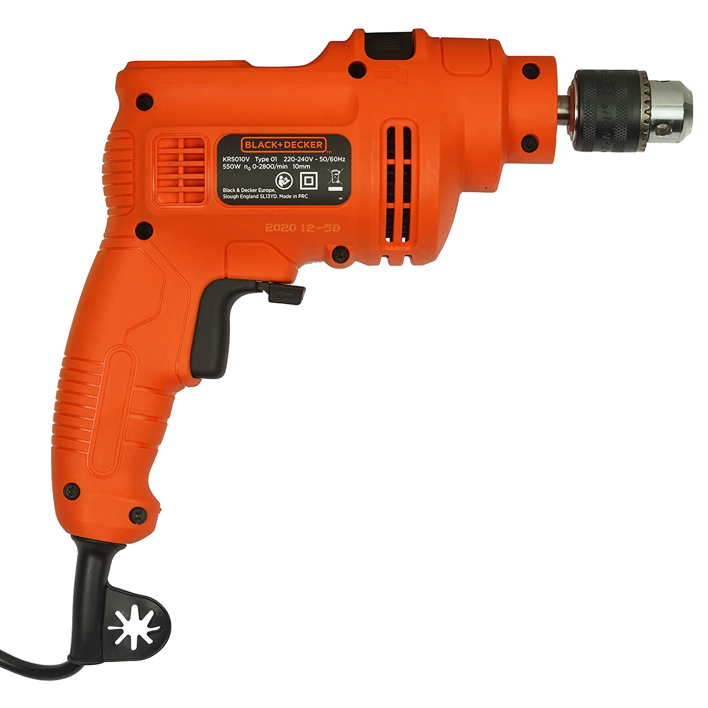 BLACK+DECKER KR5010V-IN 550 W Hammer Drill (Lock-On Switch, Orange)_4