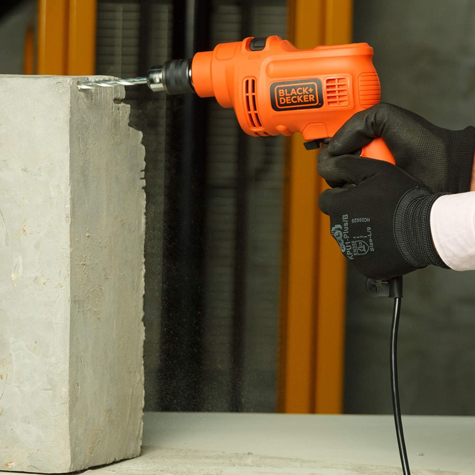 BLACK+DECKER KR5010V-IN 550 W Hammer Drill (Lock-On Switch, Orange)_8