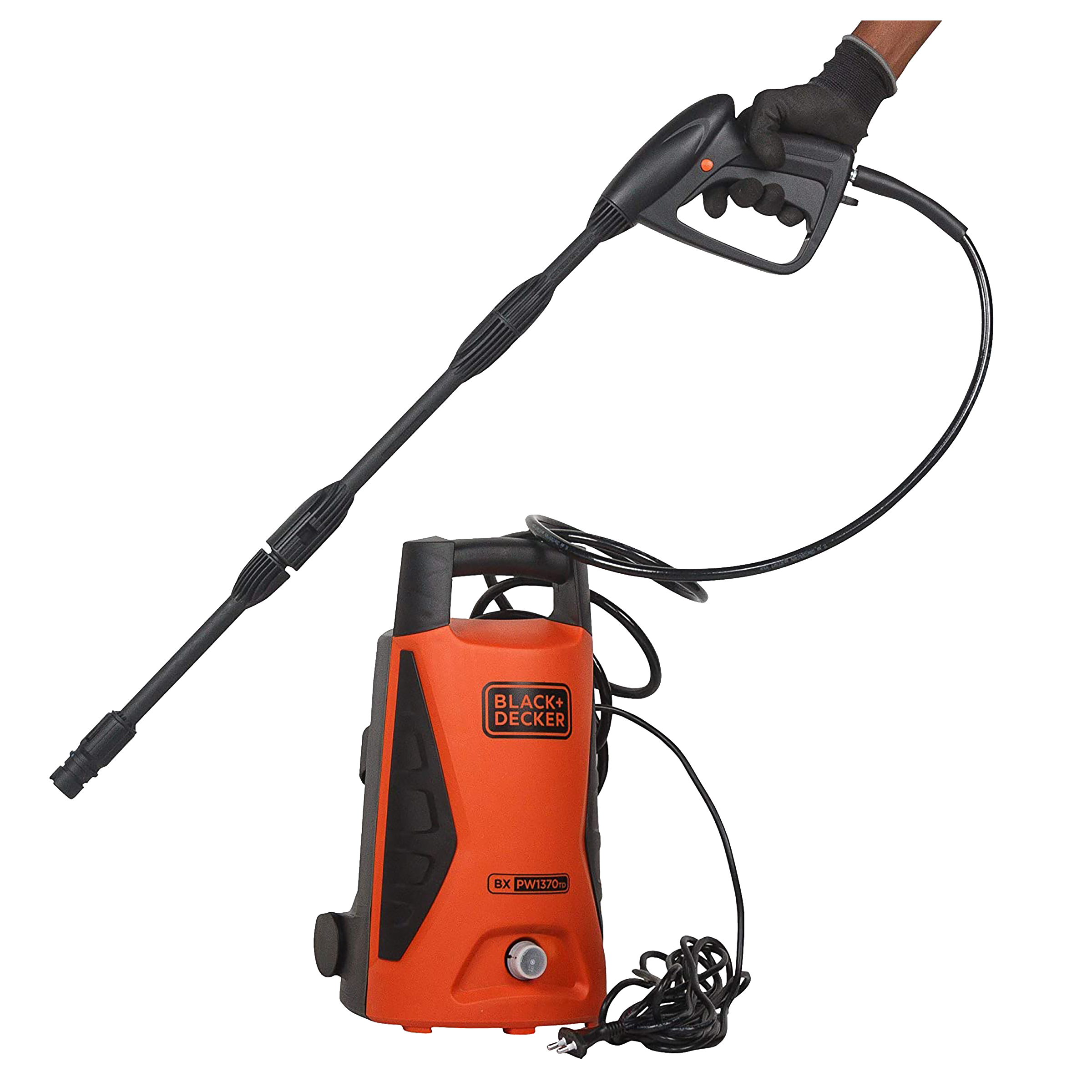 BLACK+DECKER Car Washer for Car wash (IPX5 Protection, PW1370TD-IN, Orange/Black)_14