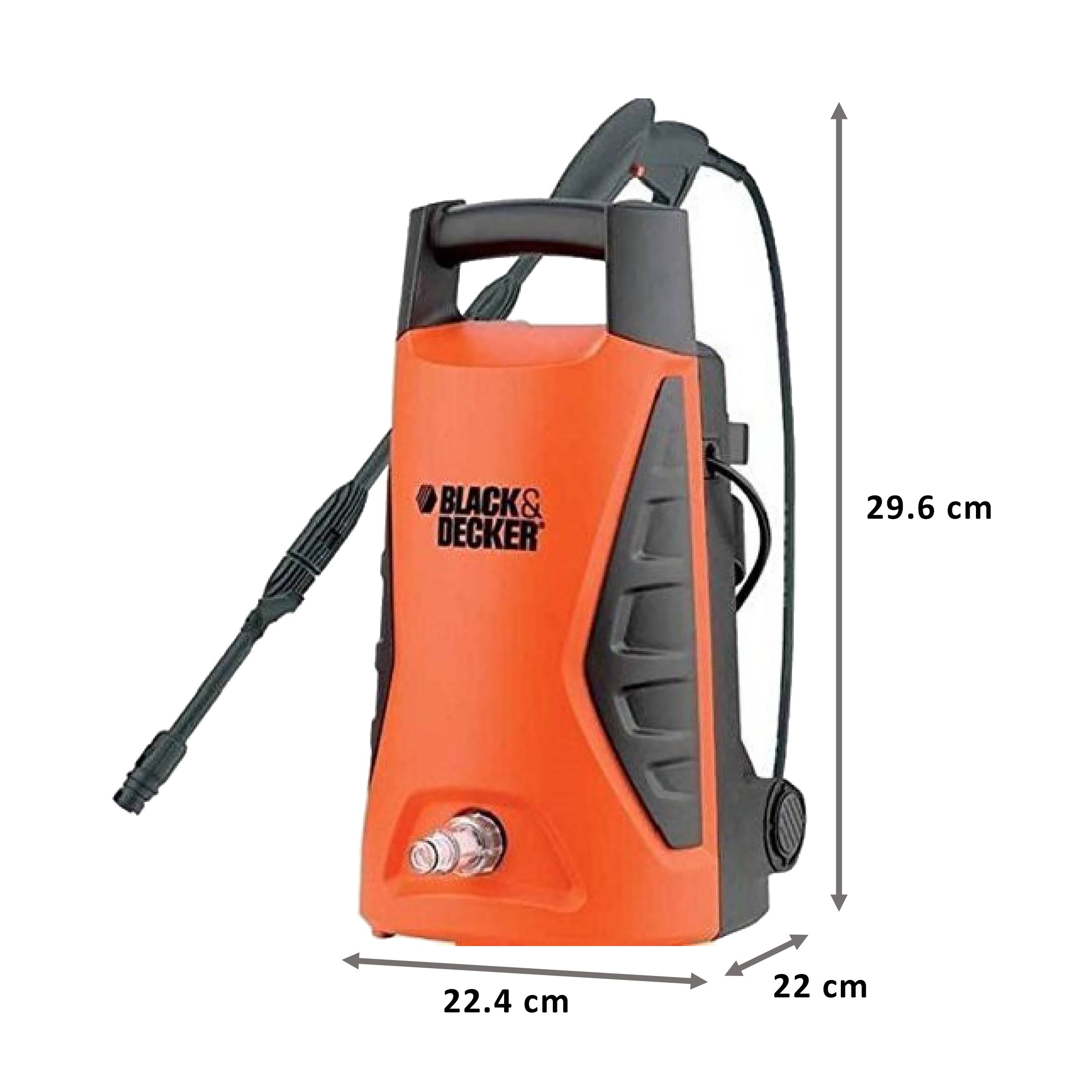 BLACK+DECKER Car Washer for Car wash (IPX5 Protection, PW1370TD-IN, Orange/Black)_2