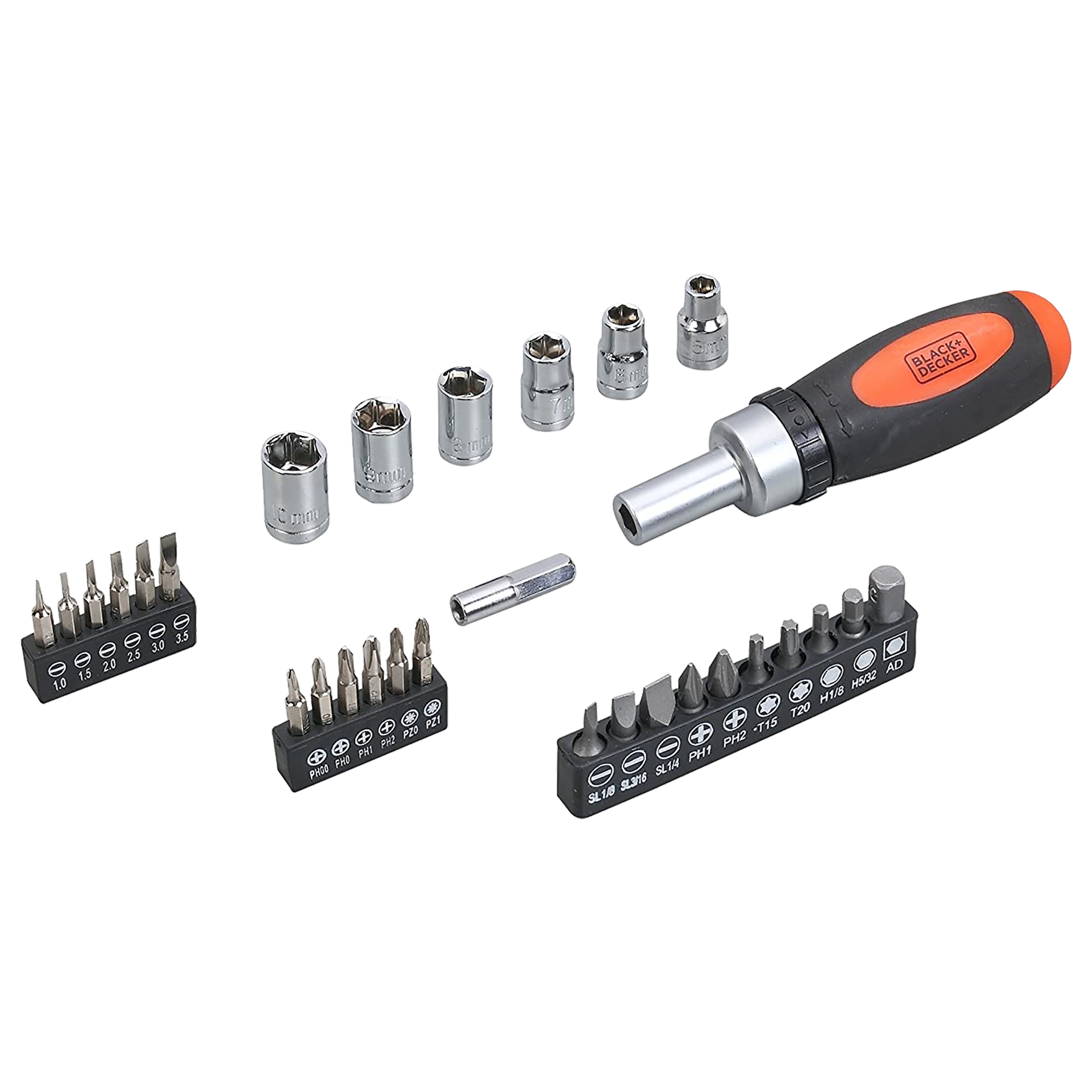 BLACK+DECKER BMT108C Hand Tool Kit (Tools Are Securely Housed, Orange)_7