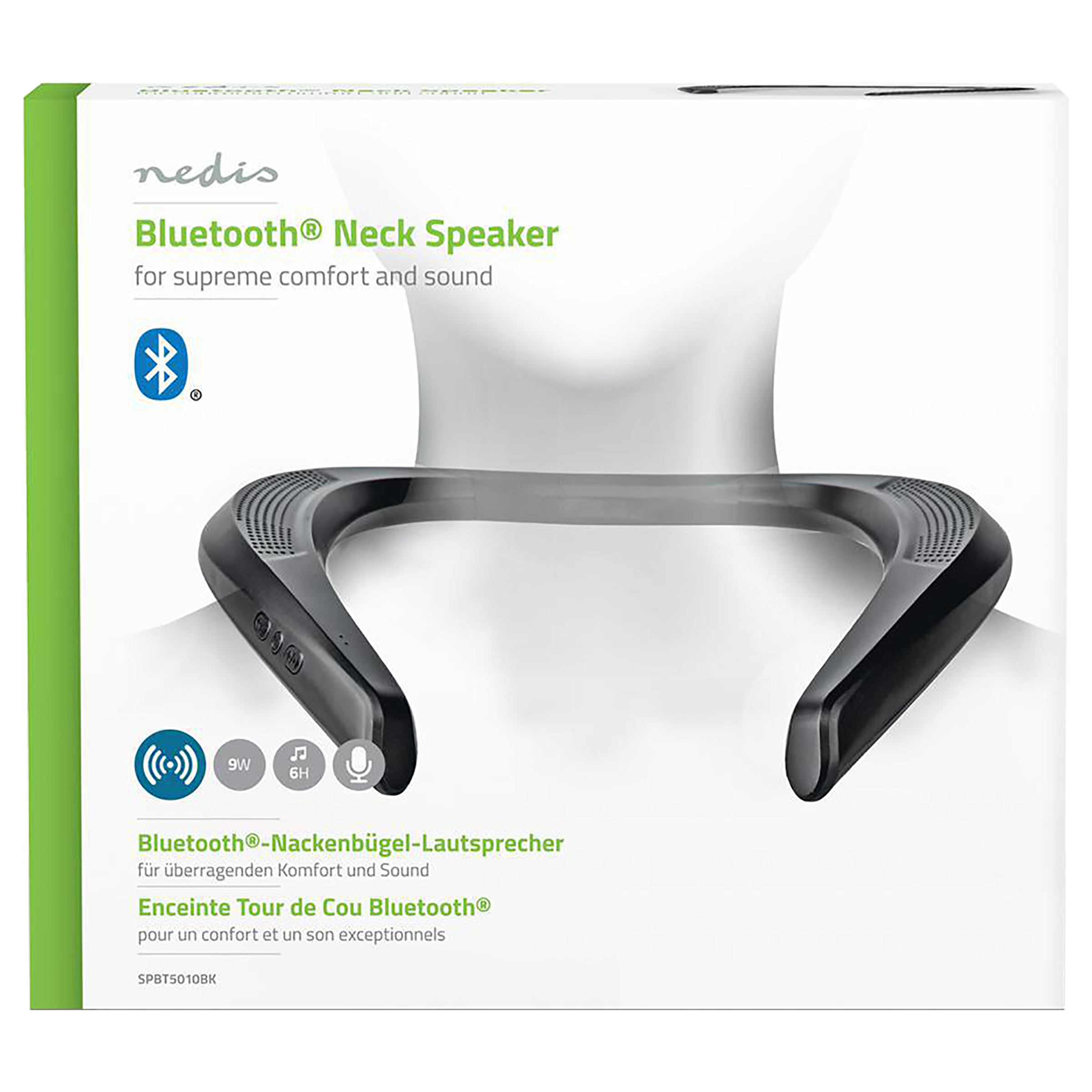 nedis 2.0 Channel 9 Watts Portable Speaker (Integrated Control, SPBT5010BK, Black)_15