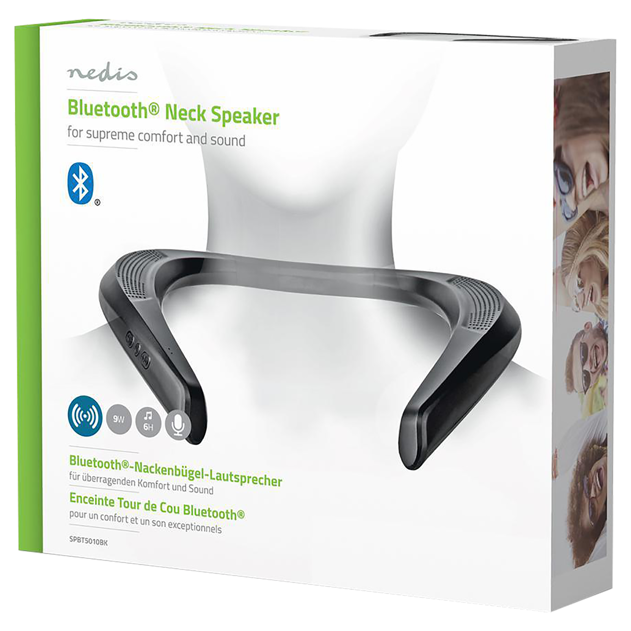 nedis 2.0 Channel 9 Watts Portable Speaker (Integrated Control, SPBT5010BK, Black)_16