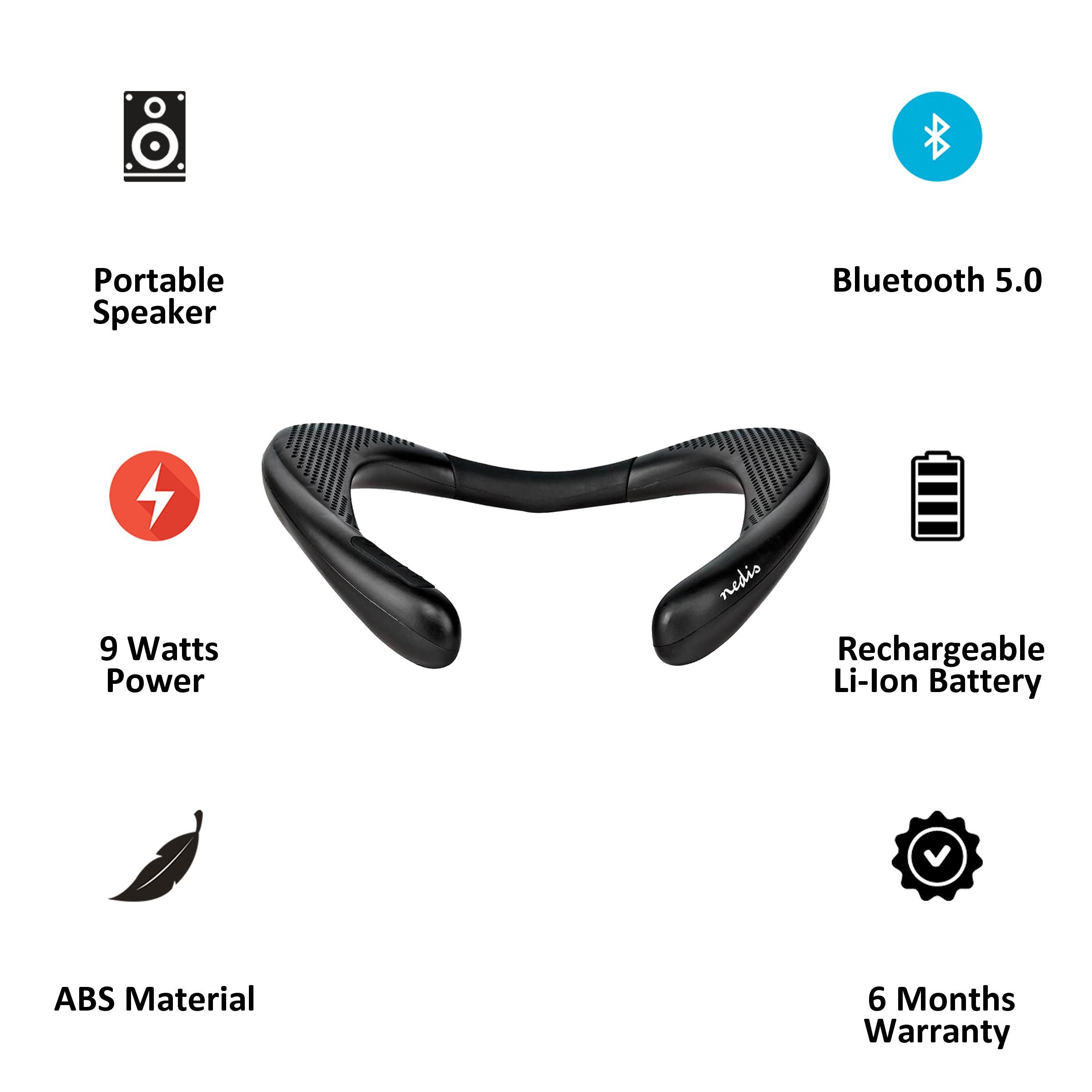 nedis 2.0 Channel 9 Watts Portable Speaker (Integrated Control, SPBT5010BK, Black)_3