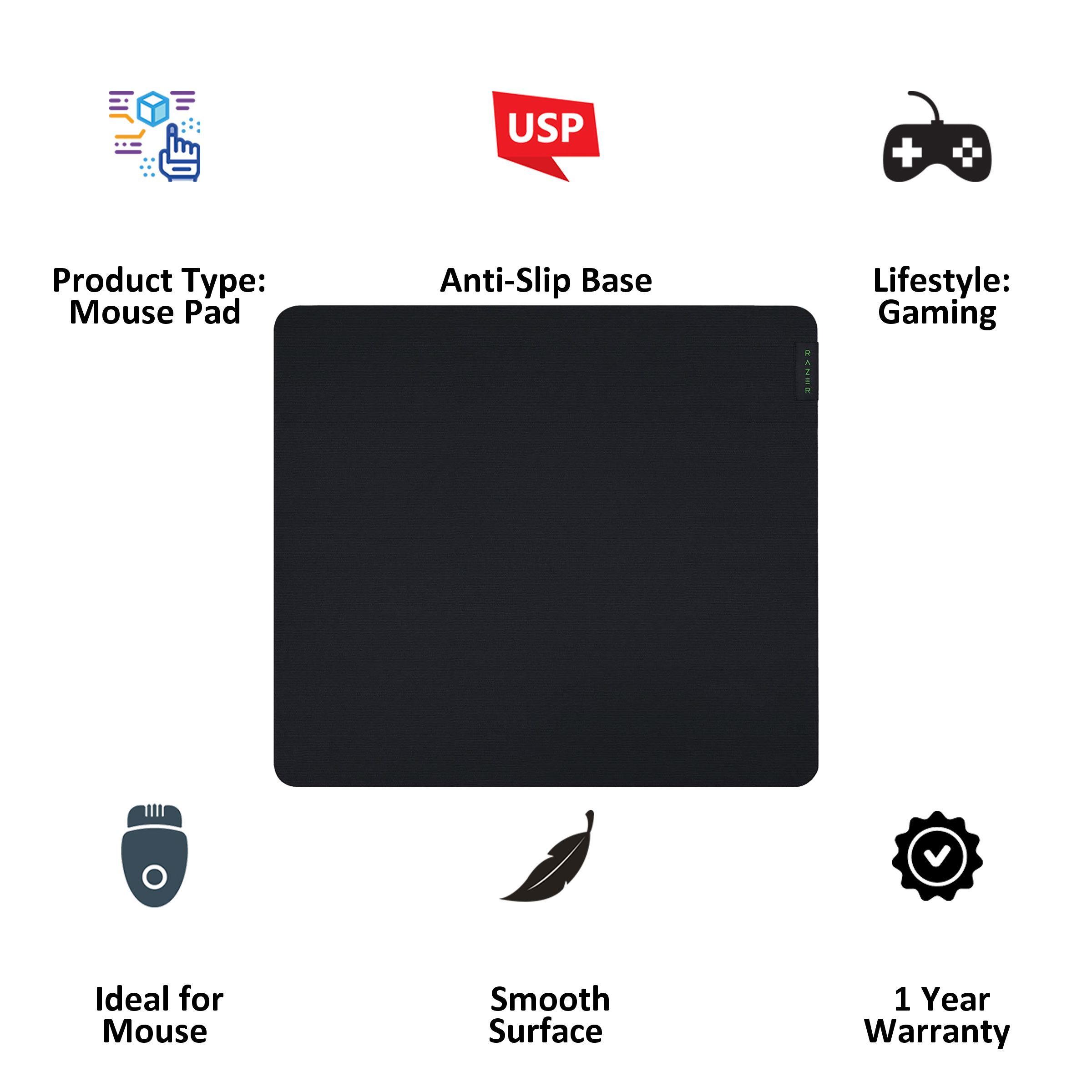 RAZER Gigantus Gaming Mouse Pad (High-Density Rubber Foam, RZ02-03330300-R3M1, Black)_3