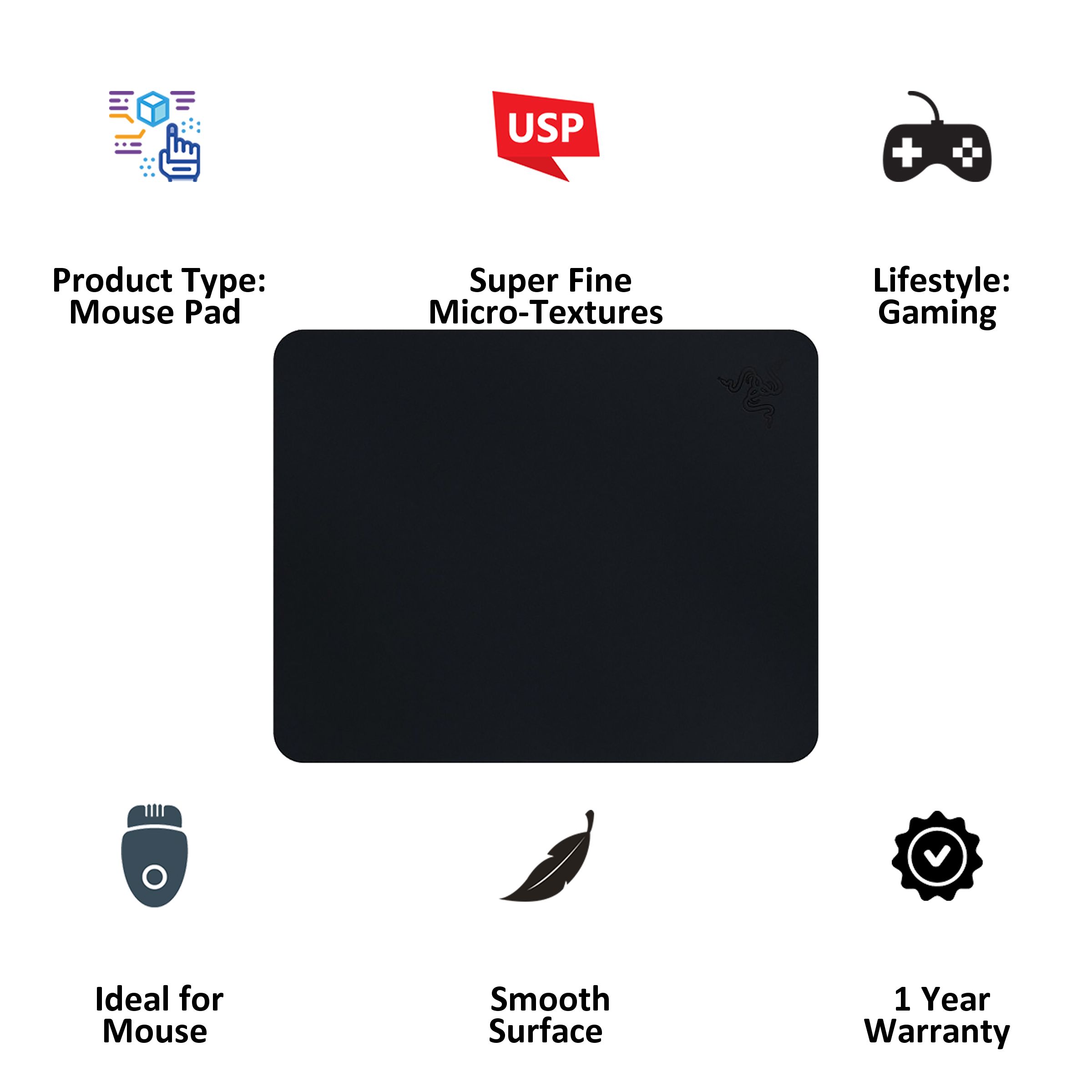 RAZER Goliathus Gaming Mouse Pad (Ultra Slim, RZ02-01820500-R3M1, Black)_3