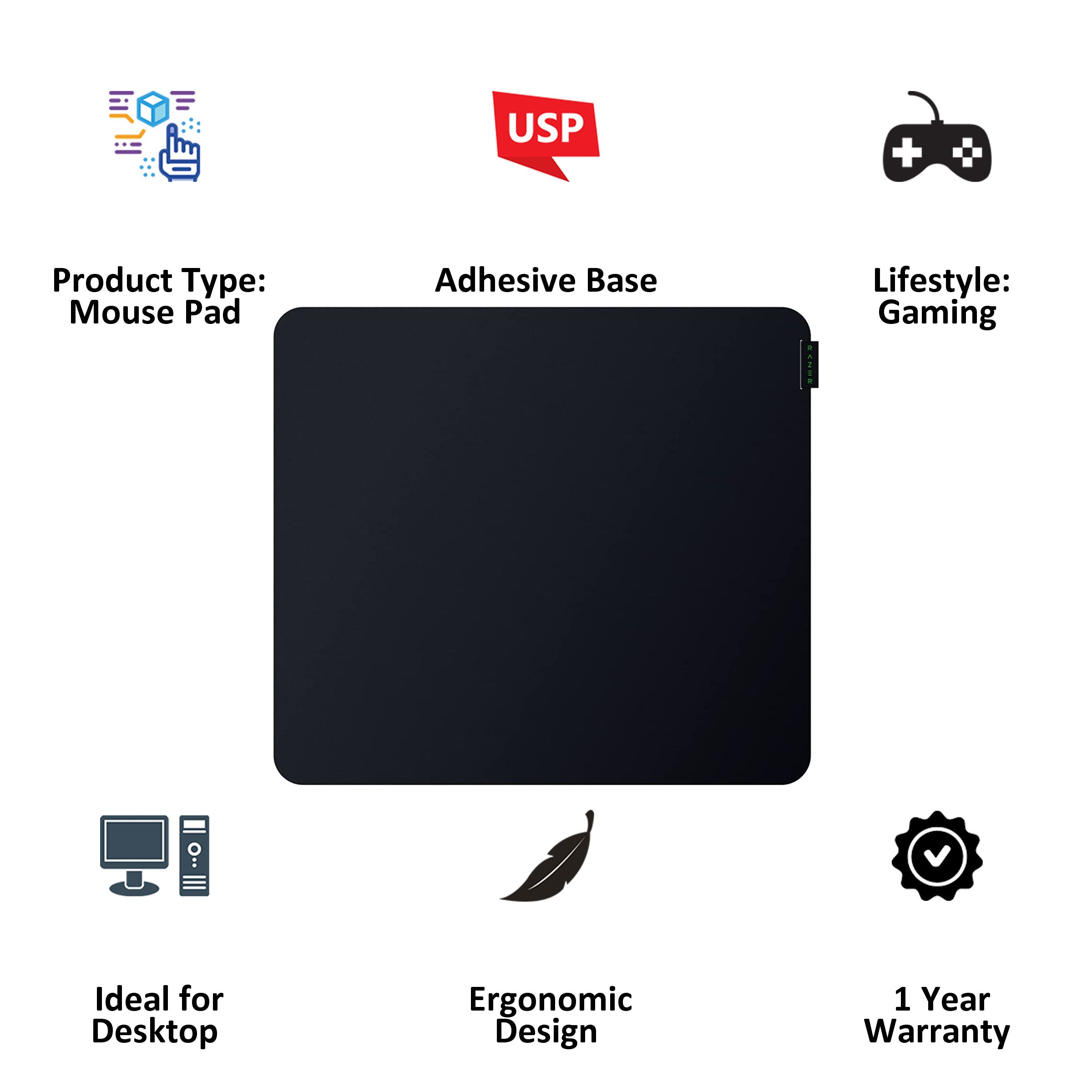 RAZER Sphex V3 Gaming Mouse Pad (Adhesive Base, RZ02-03820200-R3M1, Black)_3