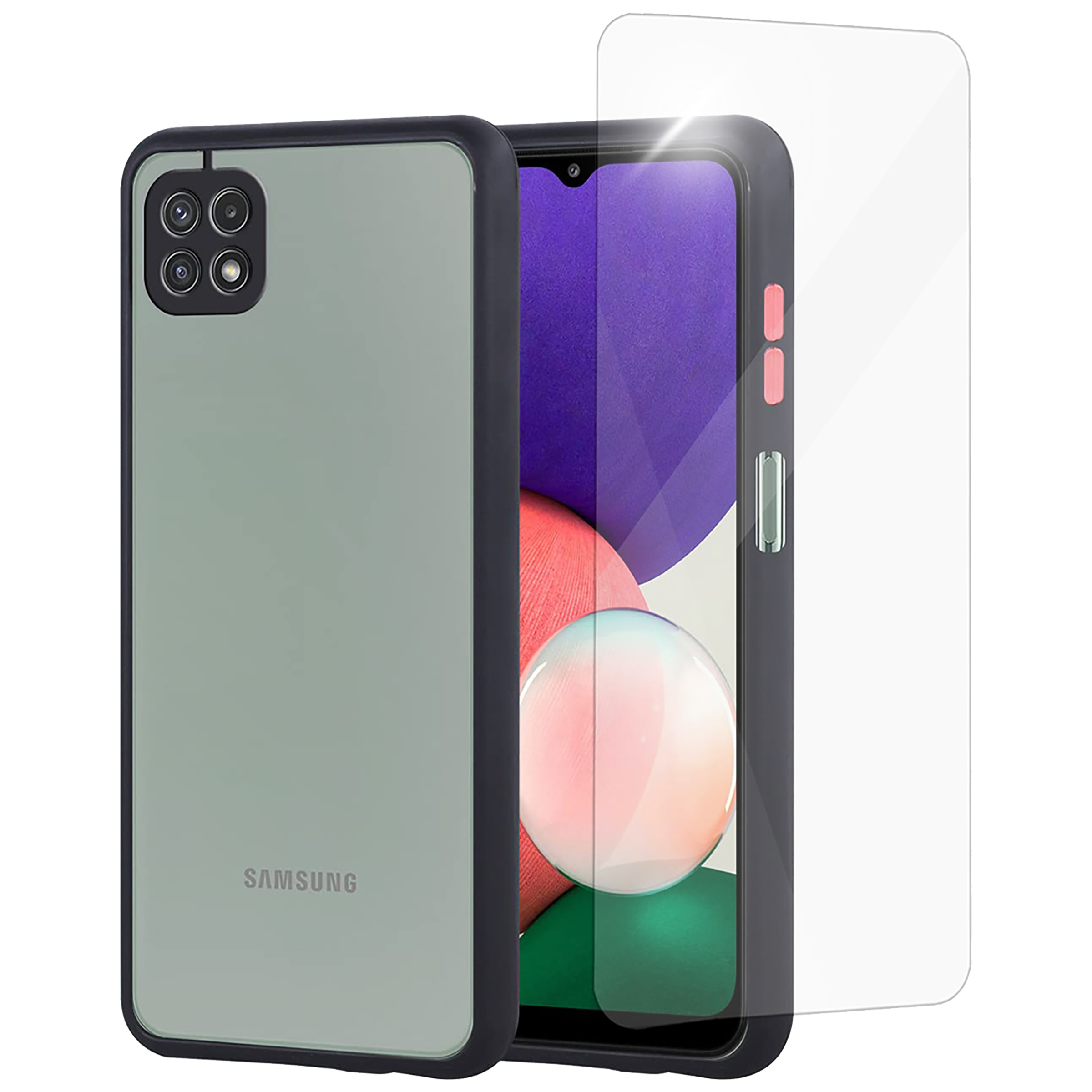 ARROW Camera Duplex Polycarbonate Back Cover for Samsung A22 (Anti Scratch Design, Black)_1