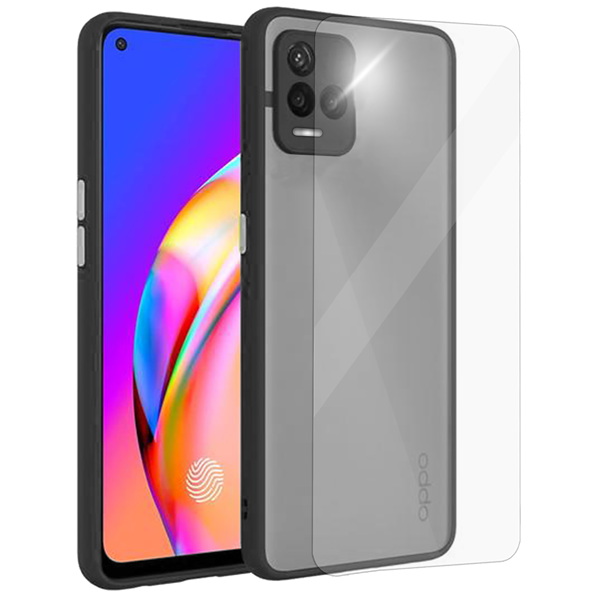 ARROW Camera Duplex Screen Protector & Polycarbonate Back Cover Combo for vivo Y21 (Anti Scratch Design, Black)_1