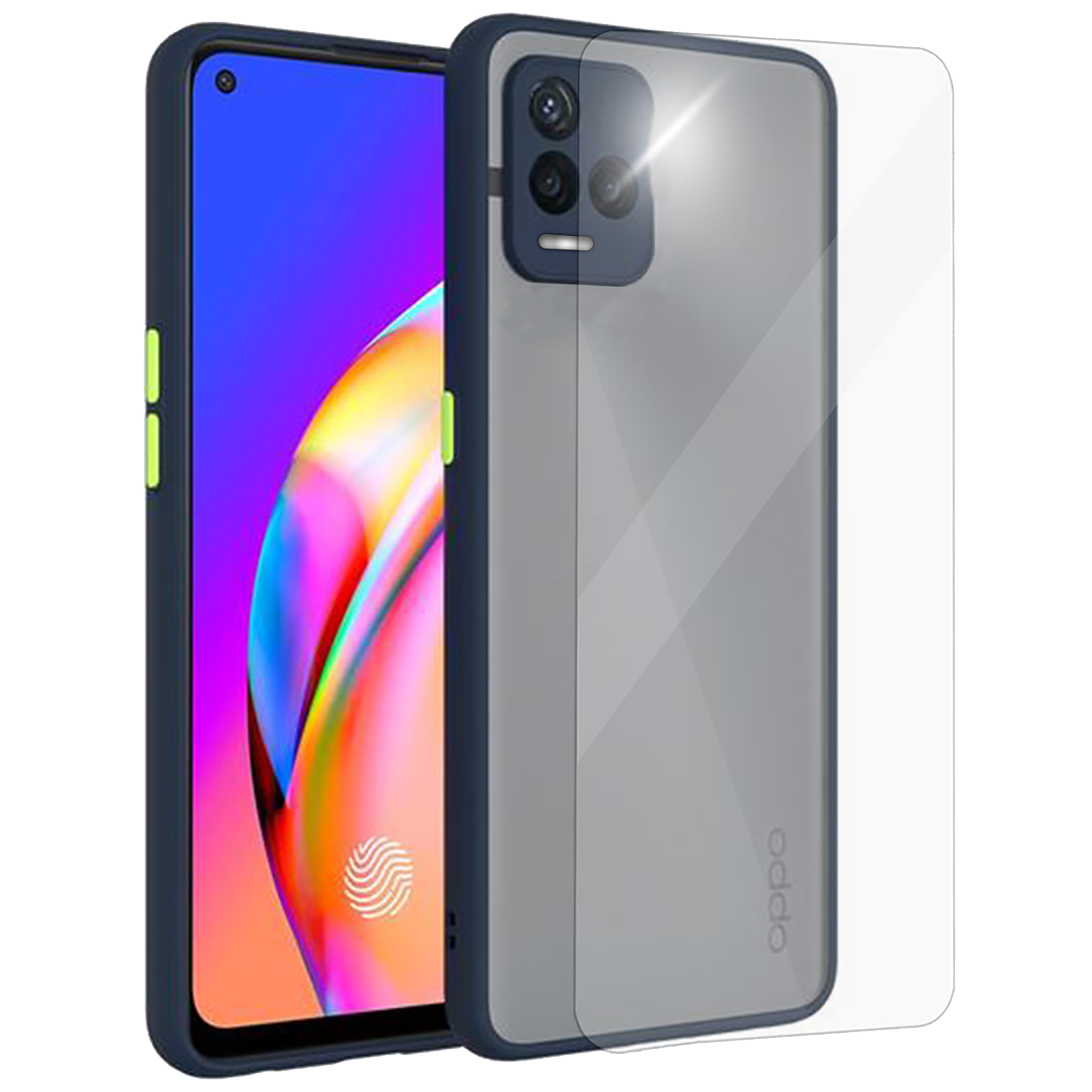 ARROW Camera Duplex Screen Protector & Polycarbonate Back Cover Combo for vivo Y21 (Anti Scratch Design, Blue)_1