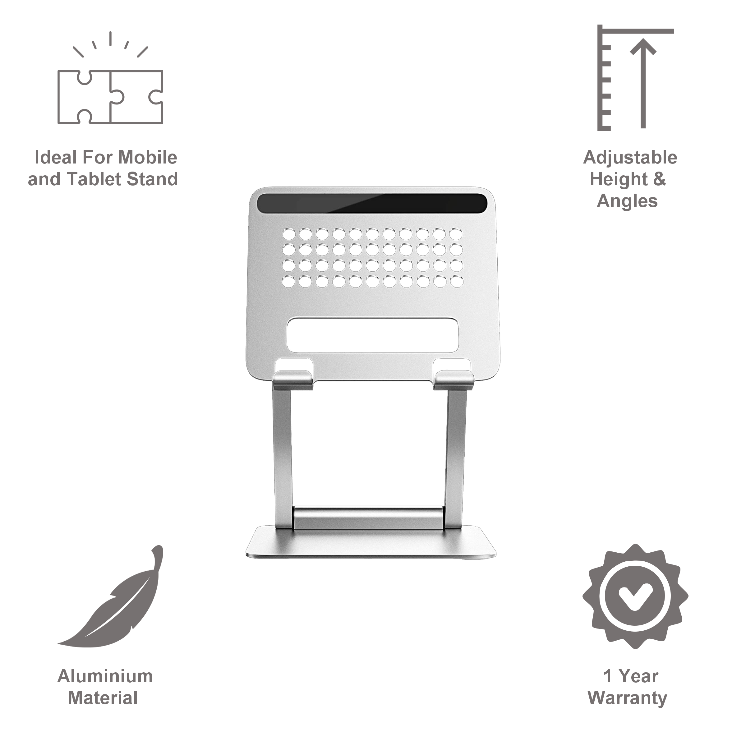 SooPii Stands For Mobiles and Tablets (Multi-Angle Adjustable, DM03, Silver) SooPii Stands For Mobiles and Tablets (Multi-Angle Adjustable, DM03, Silver)_9