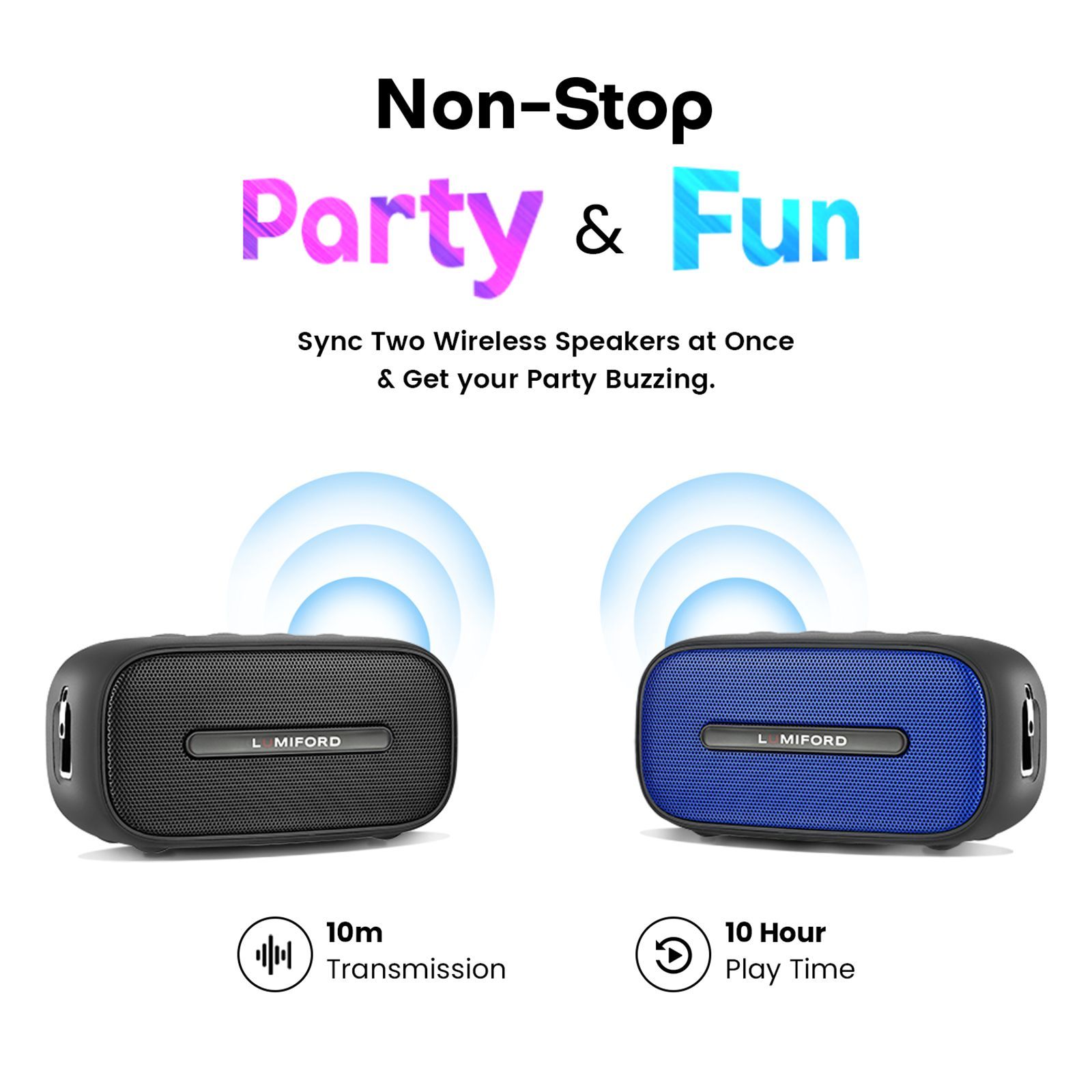 LUMIFORD BT13 5W Portable Bluetooth Speaker (IPX7 Waterproof, Built-in HD Microphone, Stereo Channel, Blue) LUMIFORD BT13 5W Portable Bluetooth Speaker (IPX7 Waterproof, Built-in HD Microphone, Stereo Channel, Blue)_5