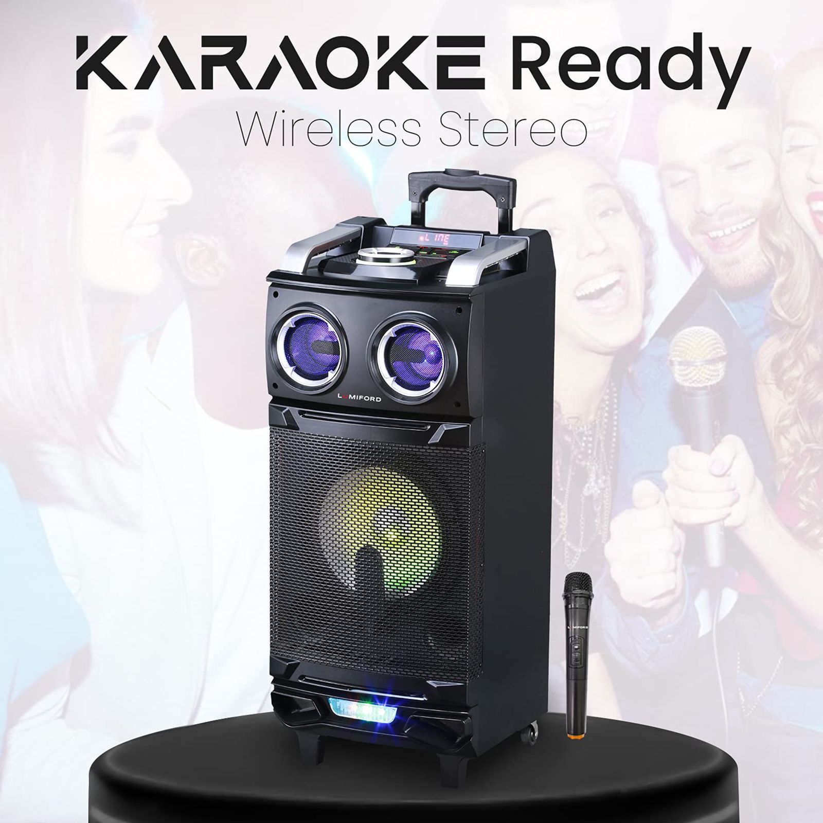 LUMIFORD GoFash Stereo Channel 80 Watts Trolley Speaker (Direct Usb Play, LFTS002, Black)_8