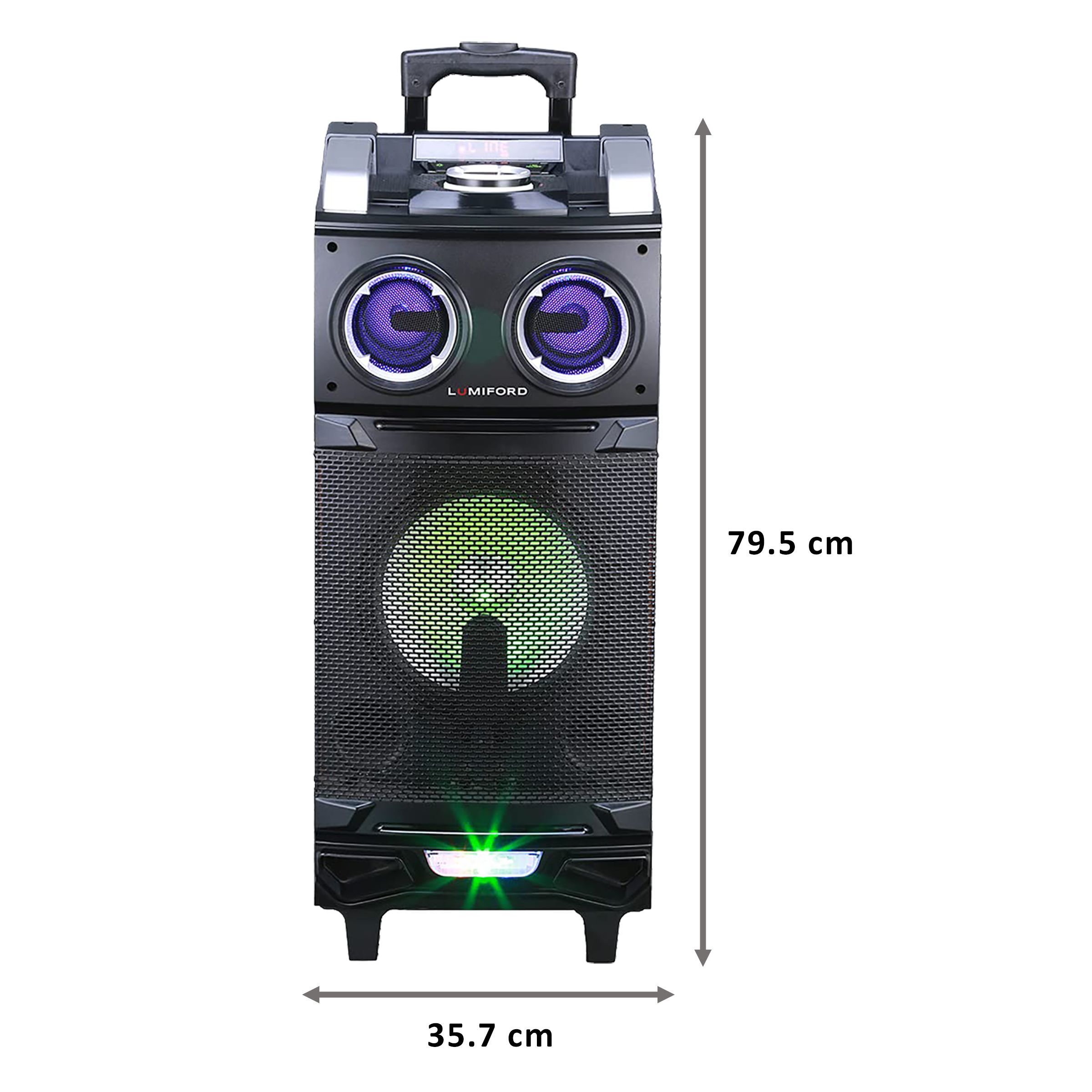 LUMIFORD GoFash Stereo Channel 80 Watts Trolley Speaker (Direct Usb Play, LFTS002, Black)_2