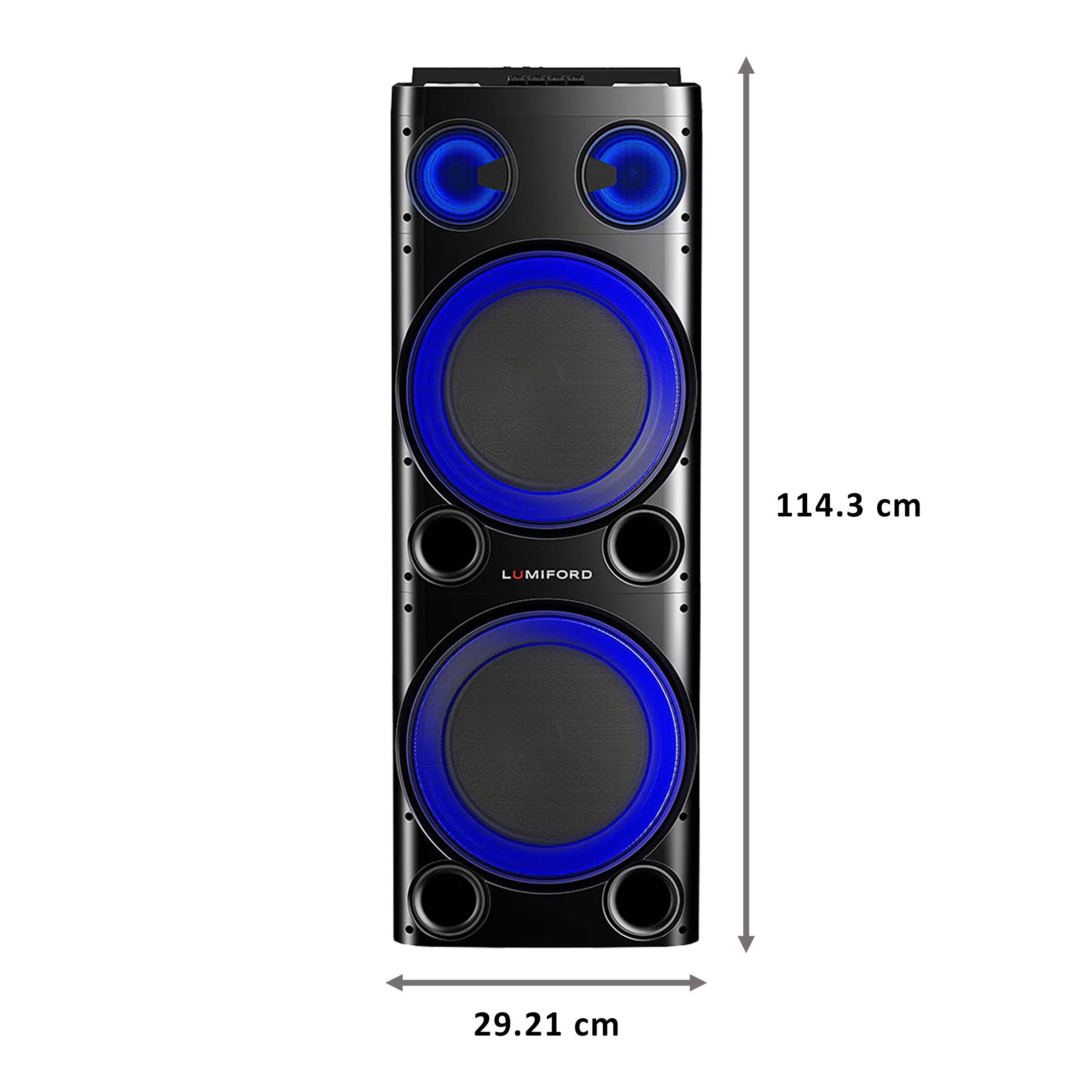 LUMIFORD GoFash Stereo Channel 160 Watts Trolley Speaker (Built-in Amplifier & Wireless Mic, LFTS007, Black) LUMIFORD GoFash Stereo Channel 160 Watts Trolley Speaker (Built-in Amplifier & Wireless Mic, LFTS007, Black)_2