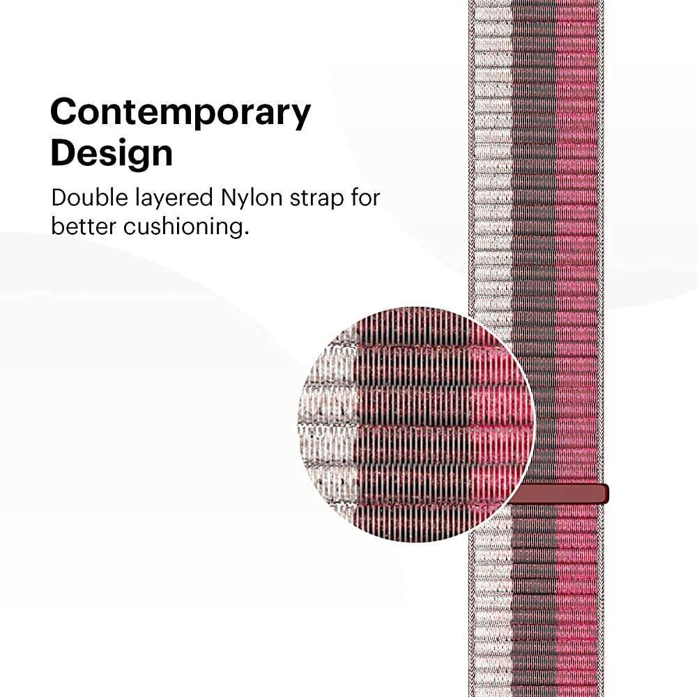 Noise Classic Woven Nylon Strap for Noise ColorFit & NoiseFit (22mm) (Durability & Comfort, Light Berry)_6