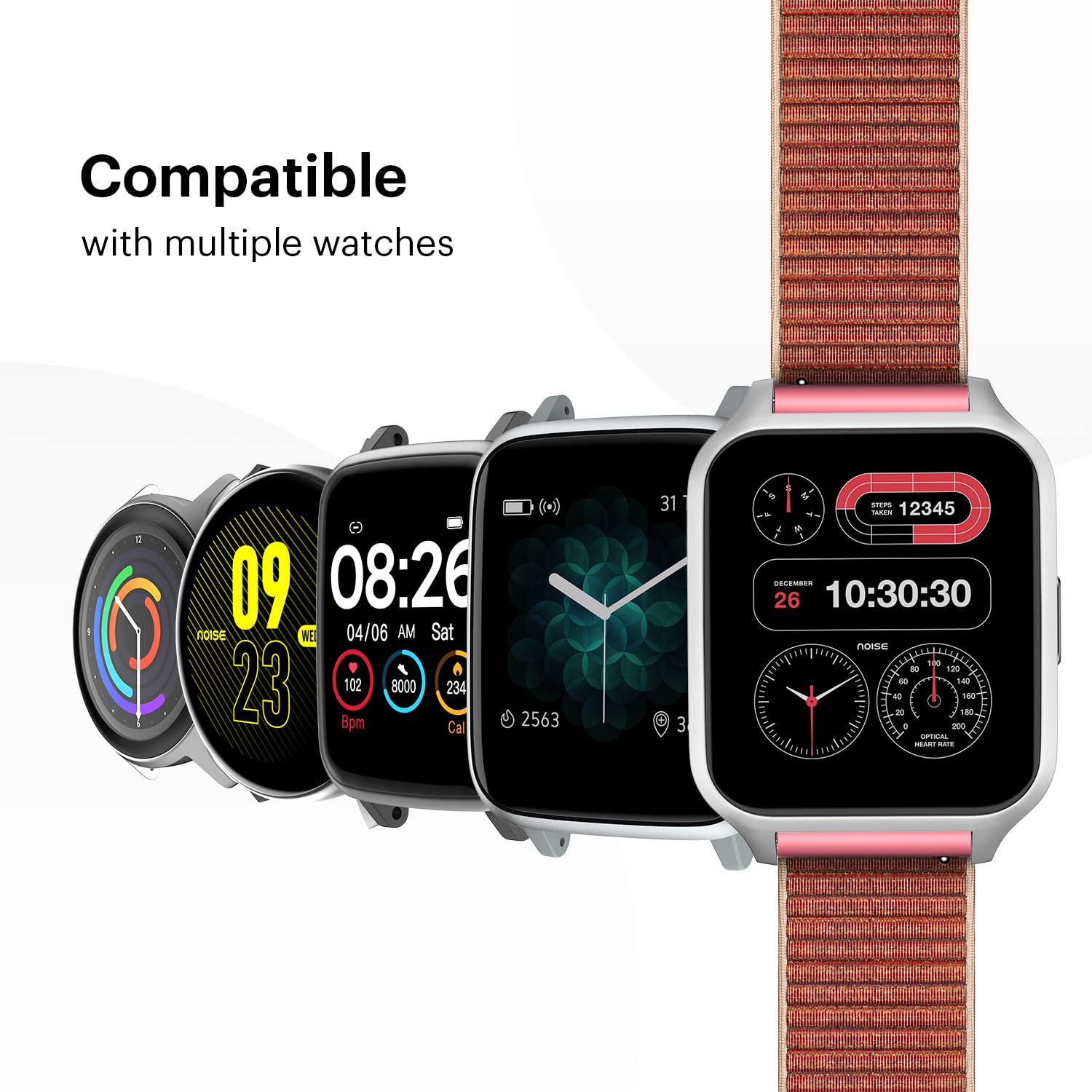 Noise Classic Woven Nylon Strap for Noise ColorFit & NoiseFit (22mm) (Durability & Comfort, Sand Brown)_3