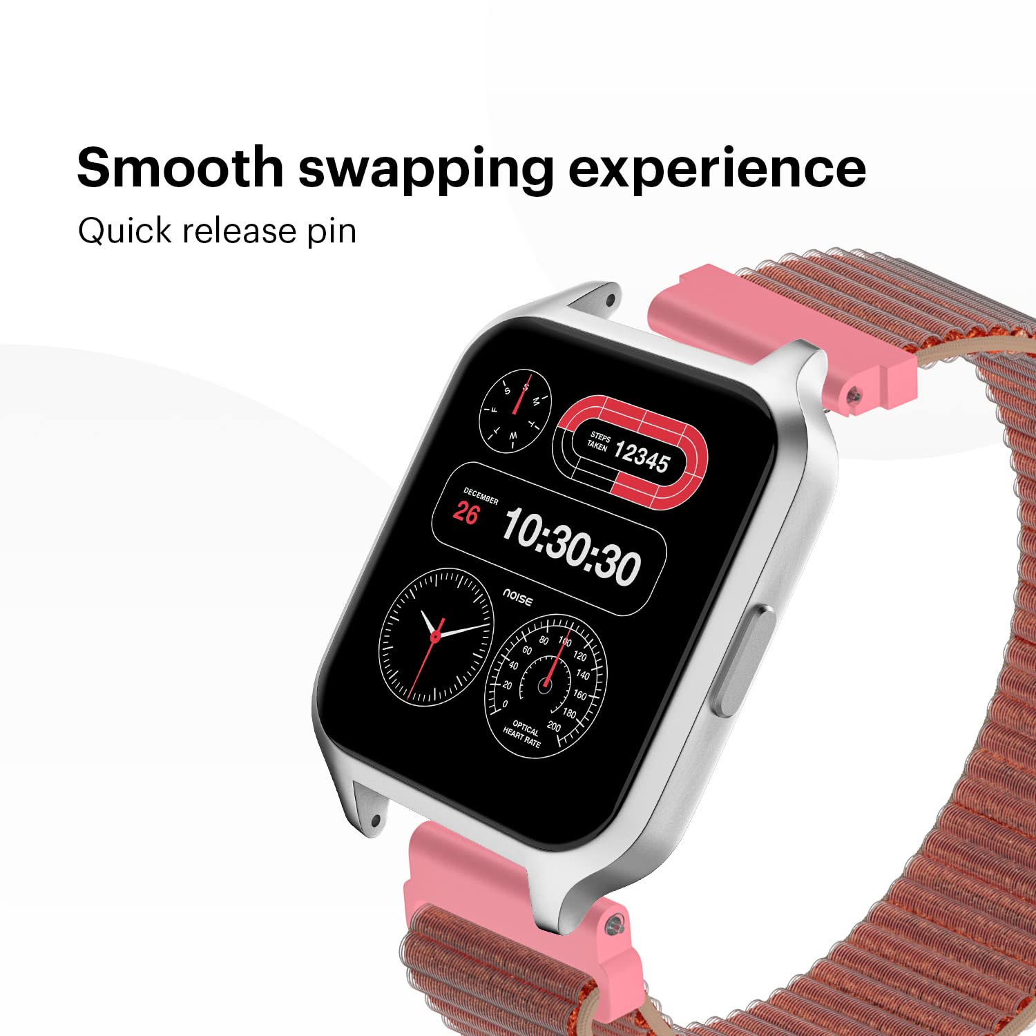 Noise Classic Woven Nylon Strap for Noise ColorFit & NoiseFit (22mm) (Durability & Comfort, Sand Brown)_4