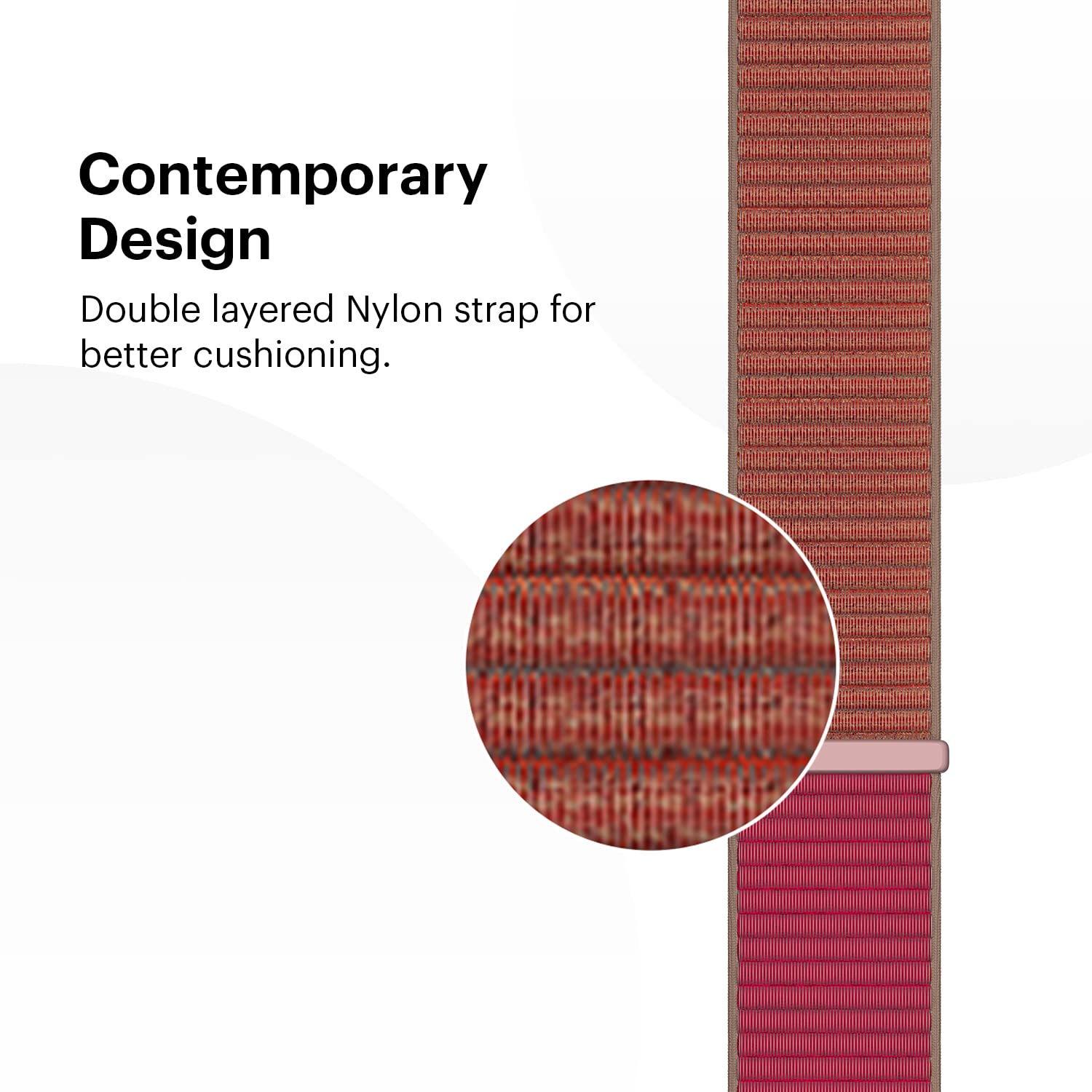 Noise Classic Woven Nylon Strap for Noise ColorFit & NoiseFit (22mm) (Durability & Comfort, Pom Pink)_6